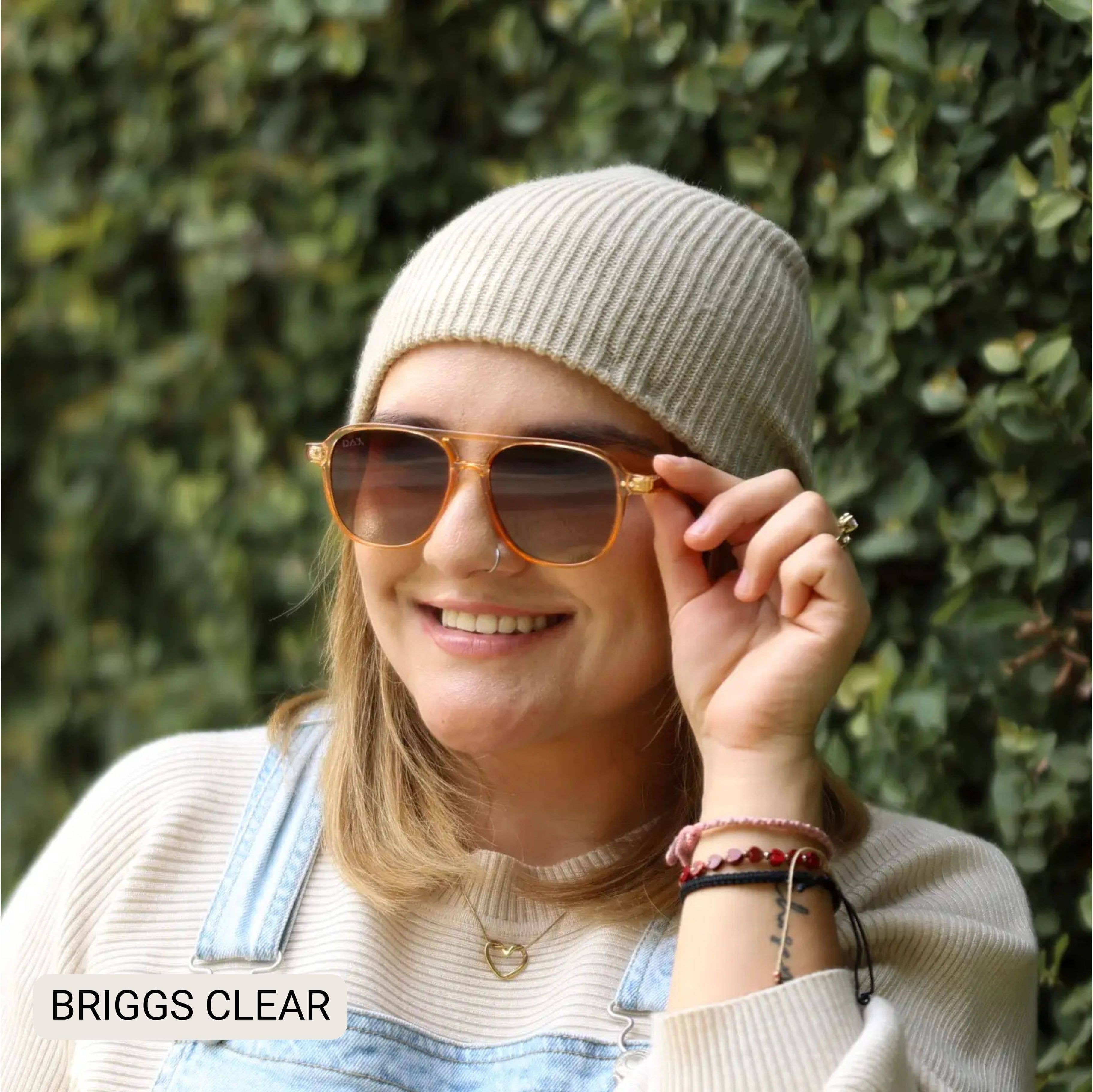 Briggs Clear Women's Polarized Aviator Sunglasses