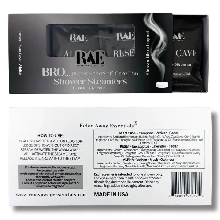 Relax Away Essentials Bro Men's Shower Steamers