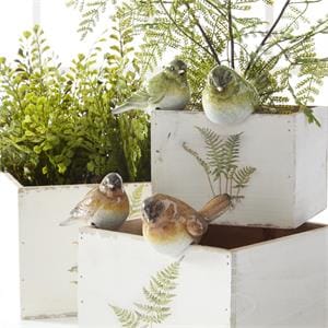 K&K Artificial Floral Brown Bird Pot Hangers