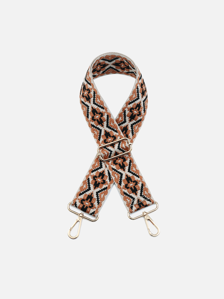 Brown & Black Tribal Guitar Bag Strap