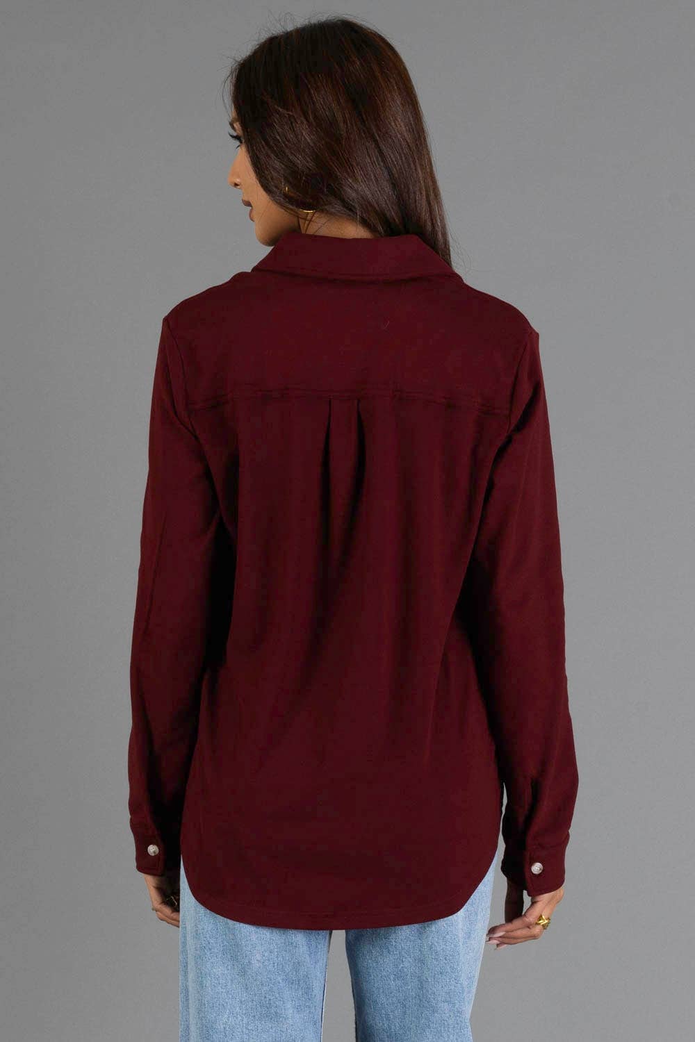 Burgundy Soft Button Up
