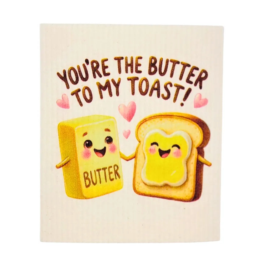 Butter To My Toast Funny Swedish Sponge Cloths