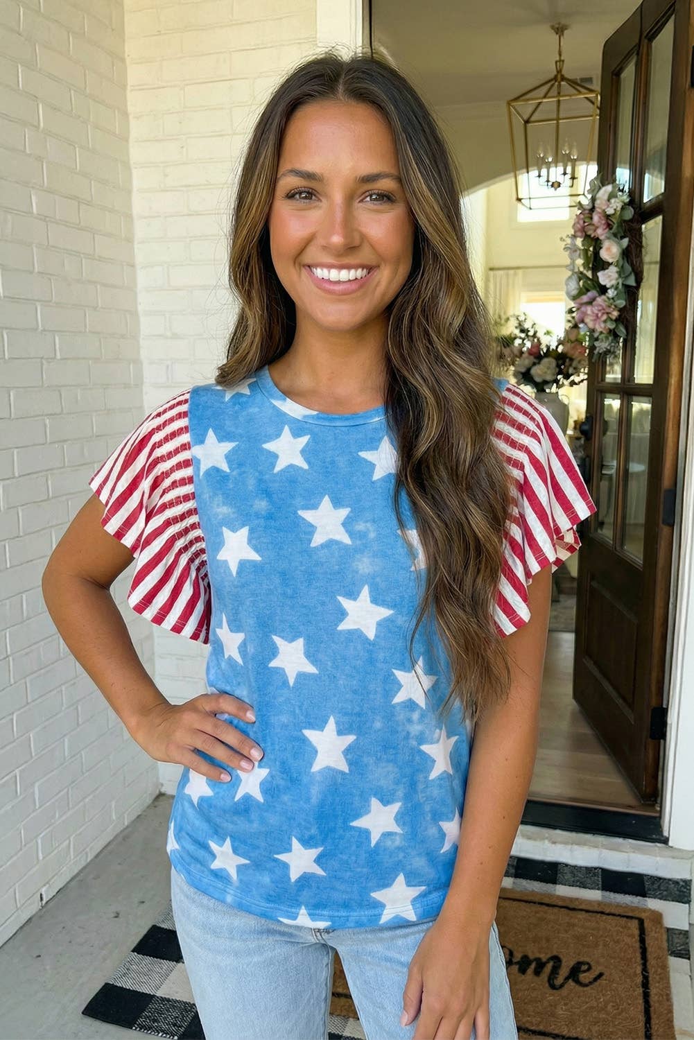 Vintage Star Striped Independence Day Tank