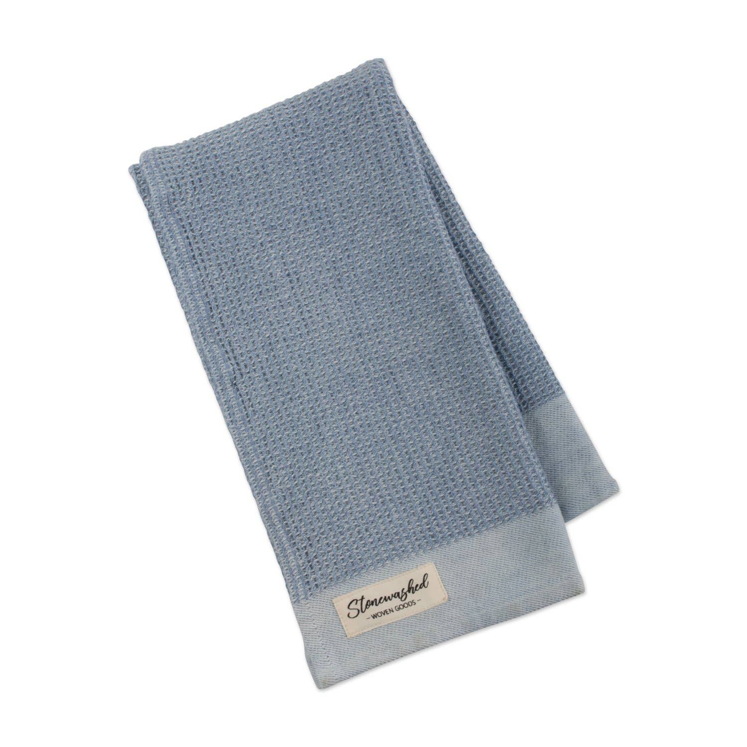 Storm Blue Washed Waffle Dishtowel