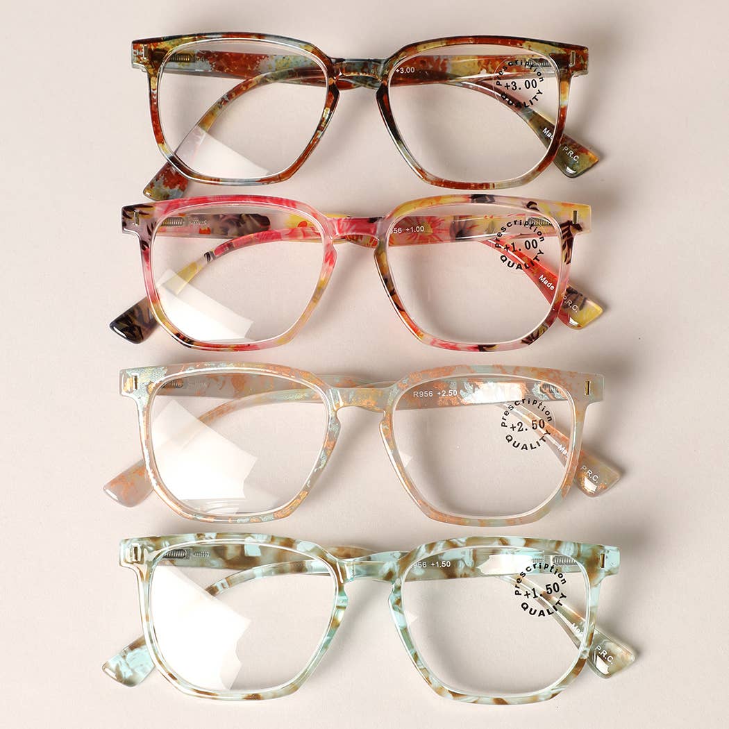 Multicolored Frame Blue-Light Reading Glasses