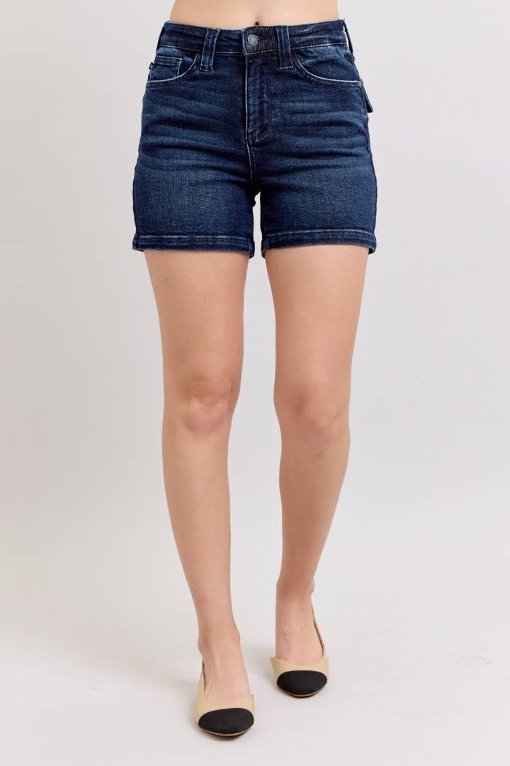Becky Back Flap High Waisted Judy Blue Shorts