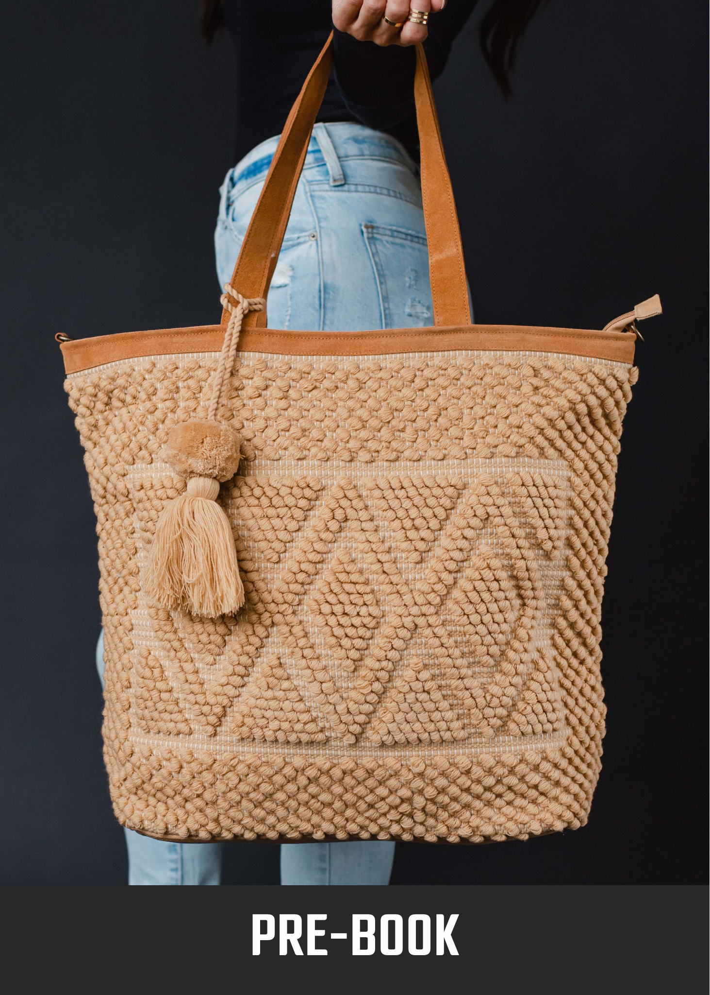 Camel Diamond Pattern Tote