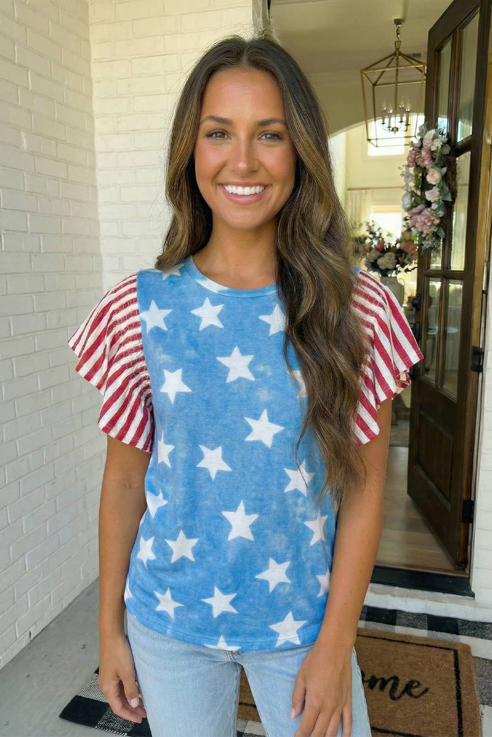 Vintage Star Striped Independence Day Tank