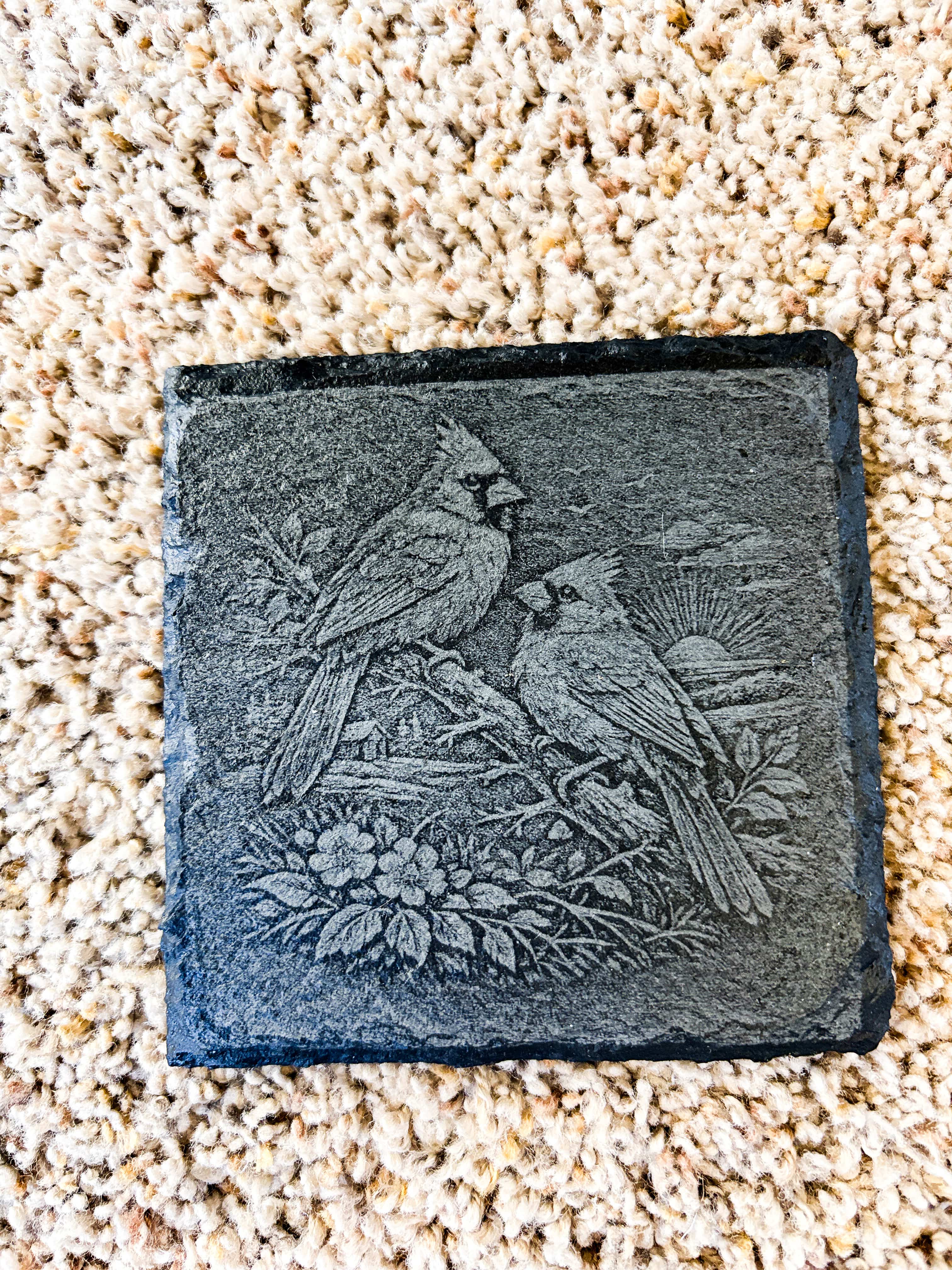 MT #311 (Mitch) Coaster Cardinal on Branch w/ Sun Engraved Coaster