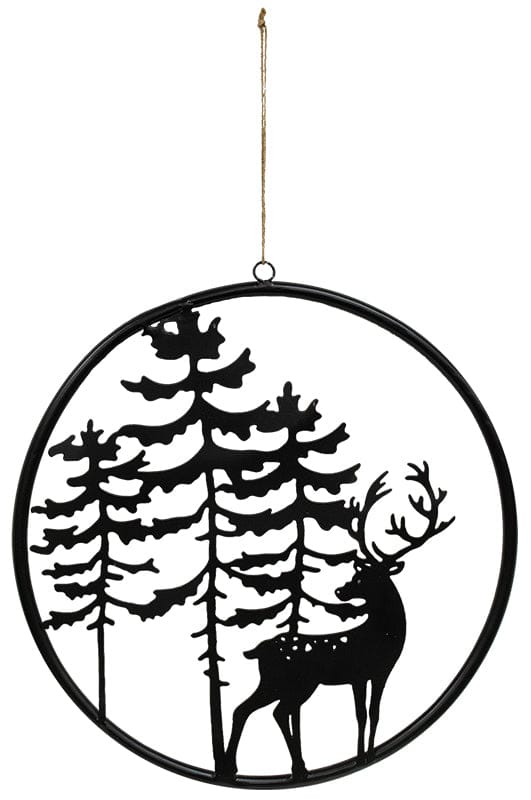 MJJ #8 (Melissa) Cast Iron Hanger Cast Iron Reindeer In The Woods Silhouette Hanger
