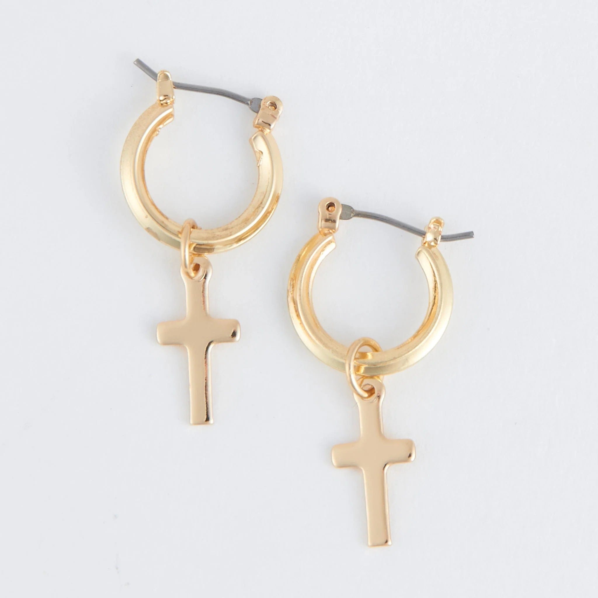 MJJ #8 (Melissa) Earrings Cera Cross Charm Earrings Gold
