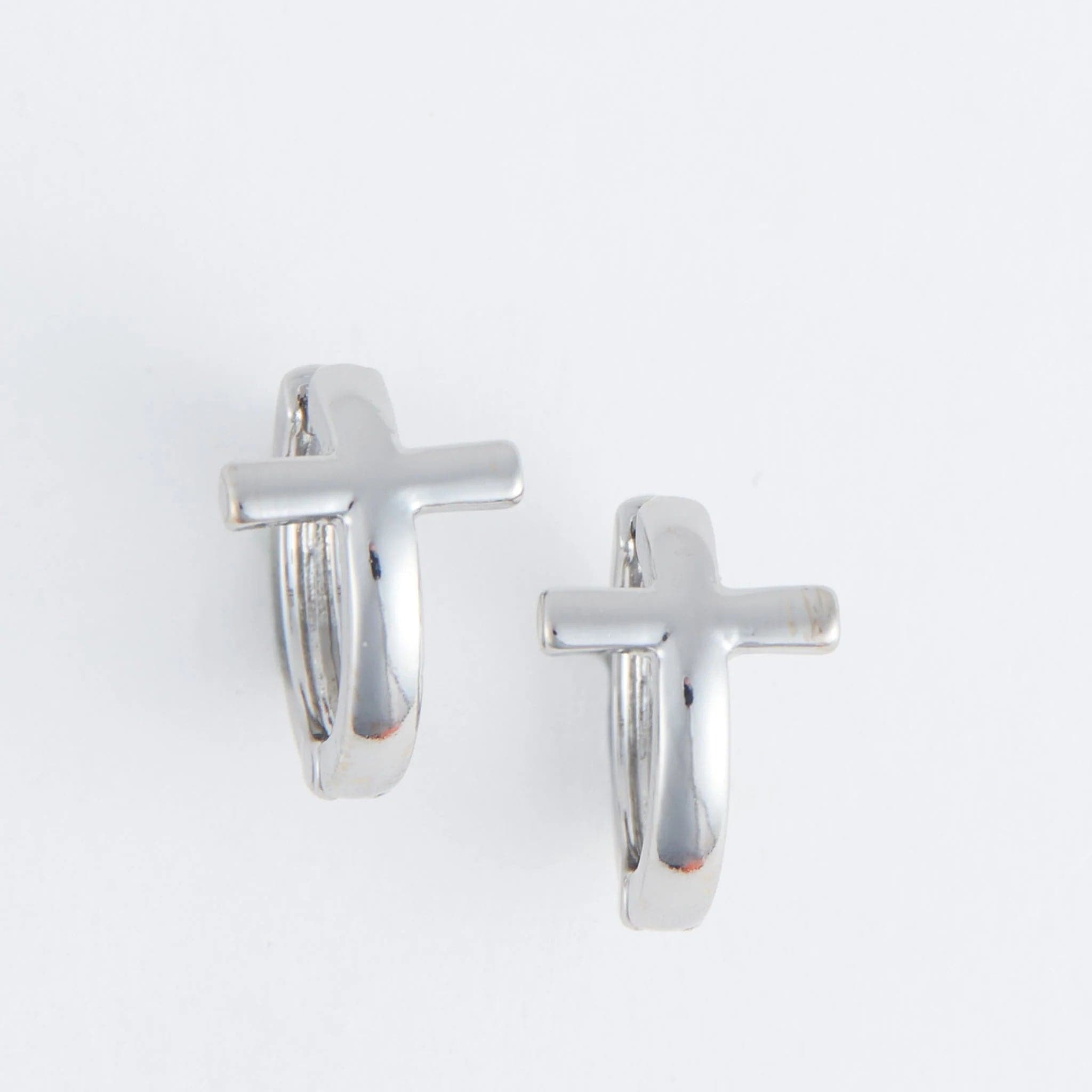 MJJ #8 (Melissa) Earrings Cera Cross Hoop Earrings Silver