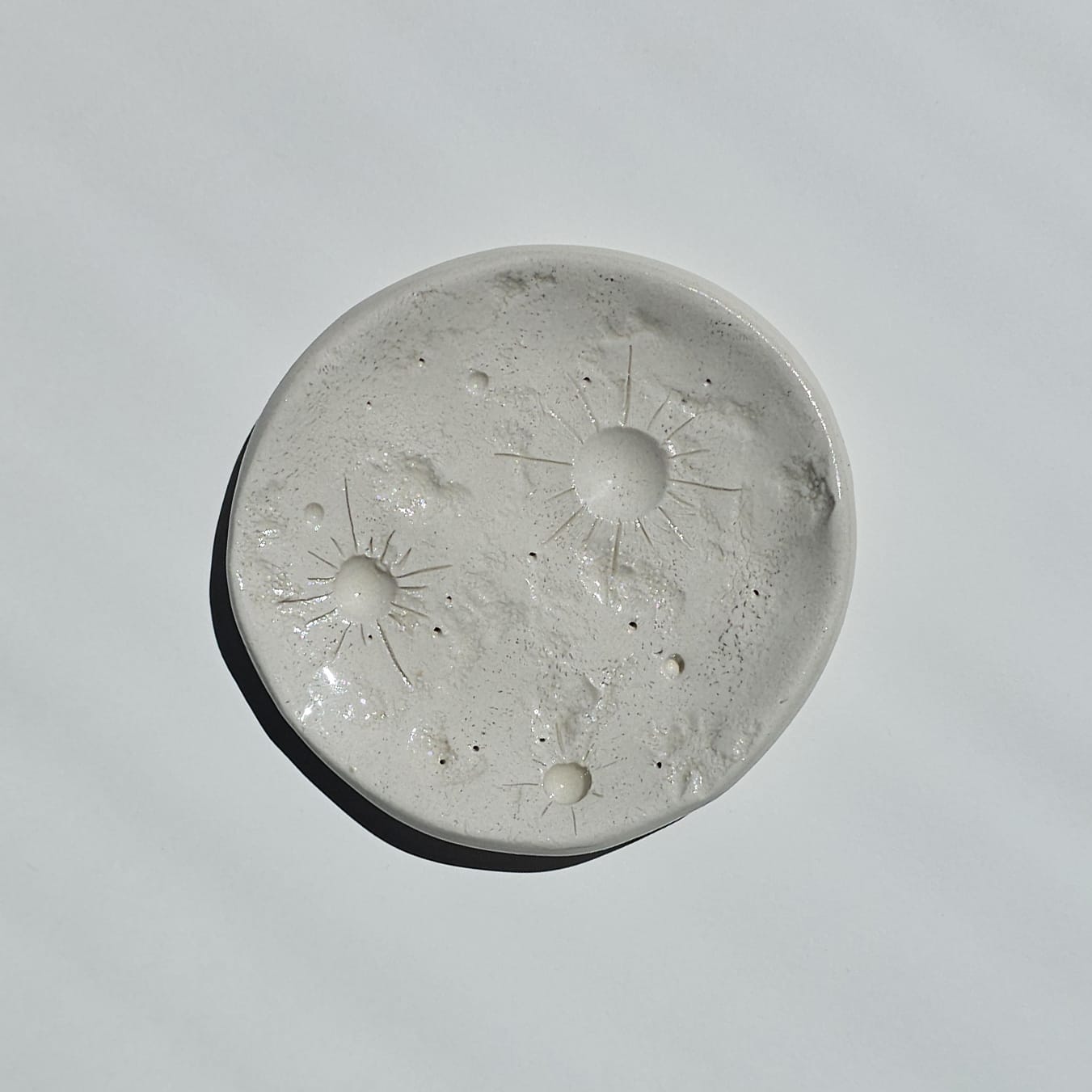 AB #26 (Alyssa B - Opal & Birch)) Jewelry Dish Ceramic Moon Jewelry Dish