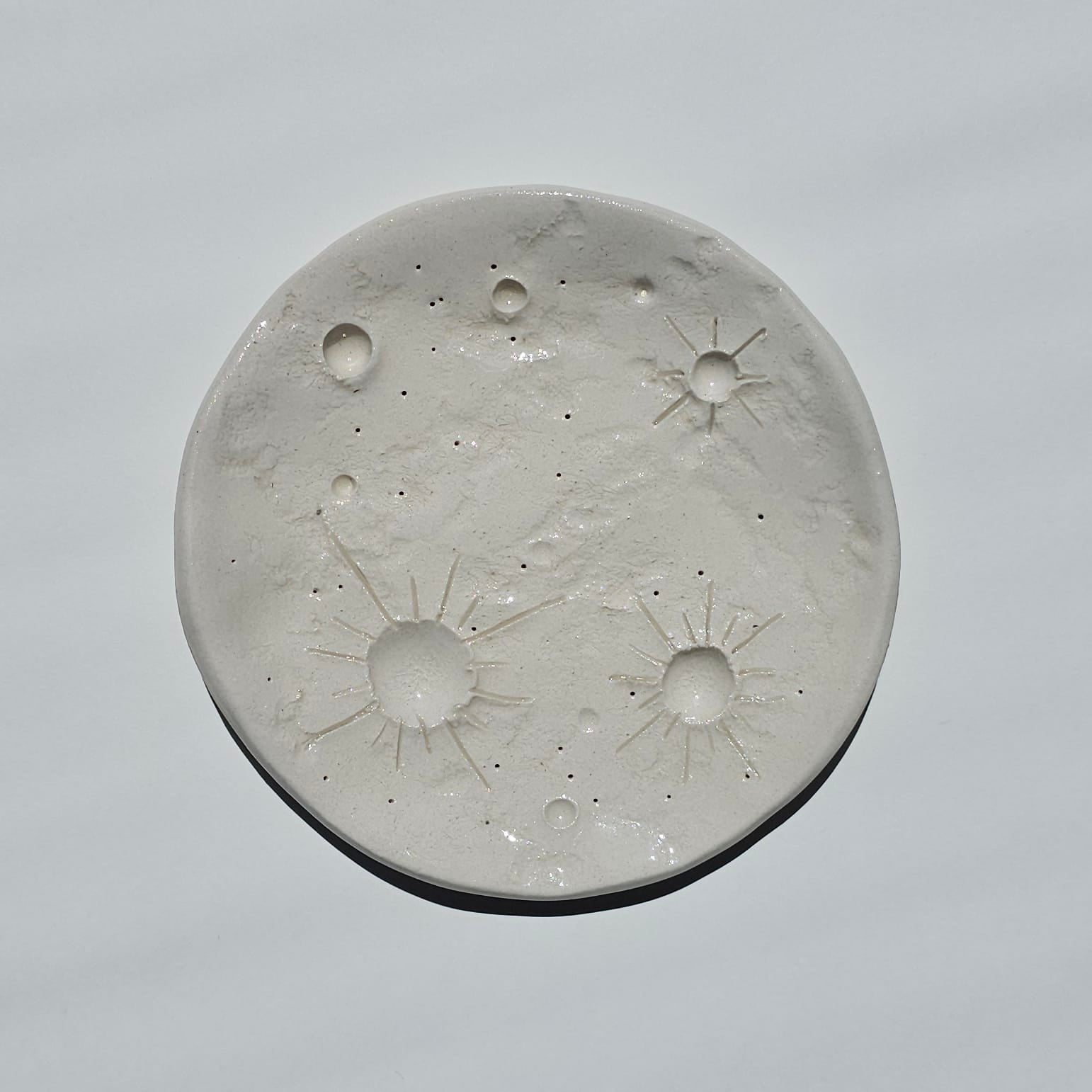 AB #26 (Alyssa B - Opal & Birch)) Jewelry Dish Ceramic Moon Jewelry Dish