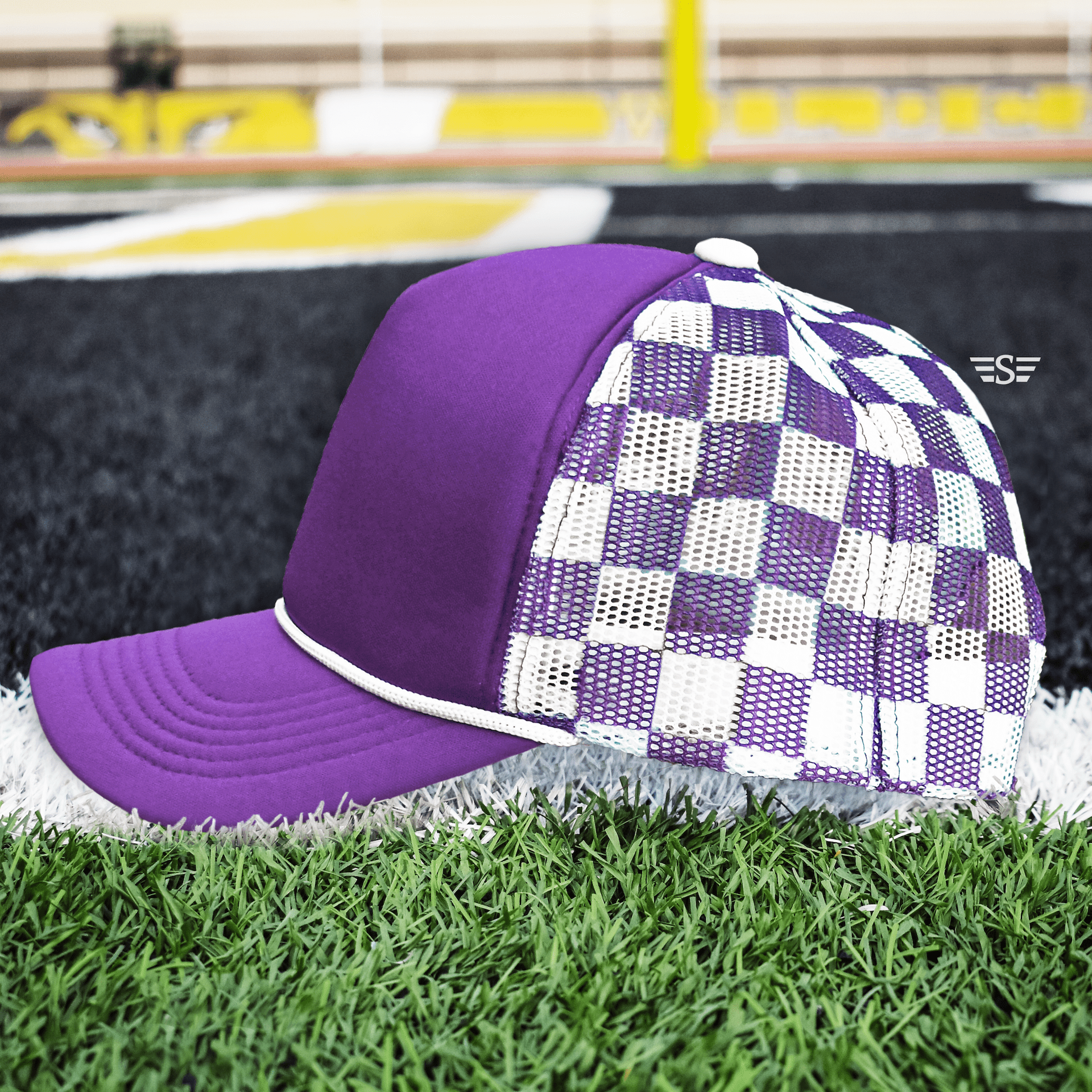 Checkered Mesh Back Baseball Trucker Hat