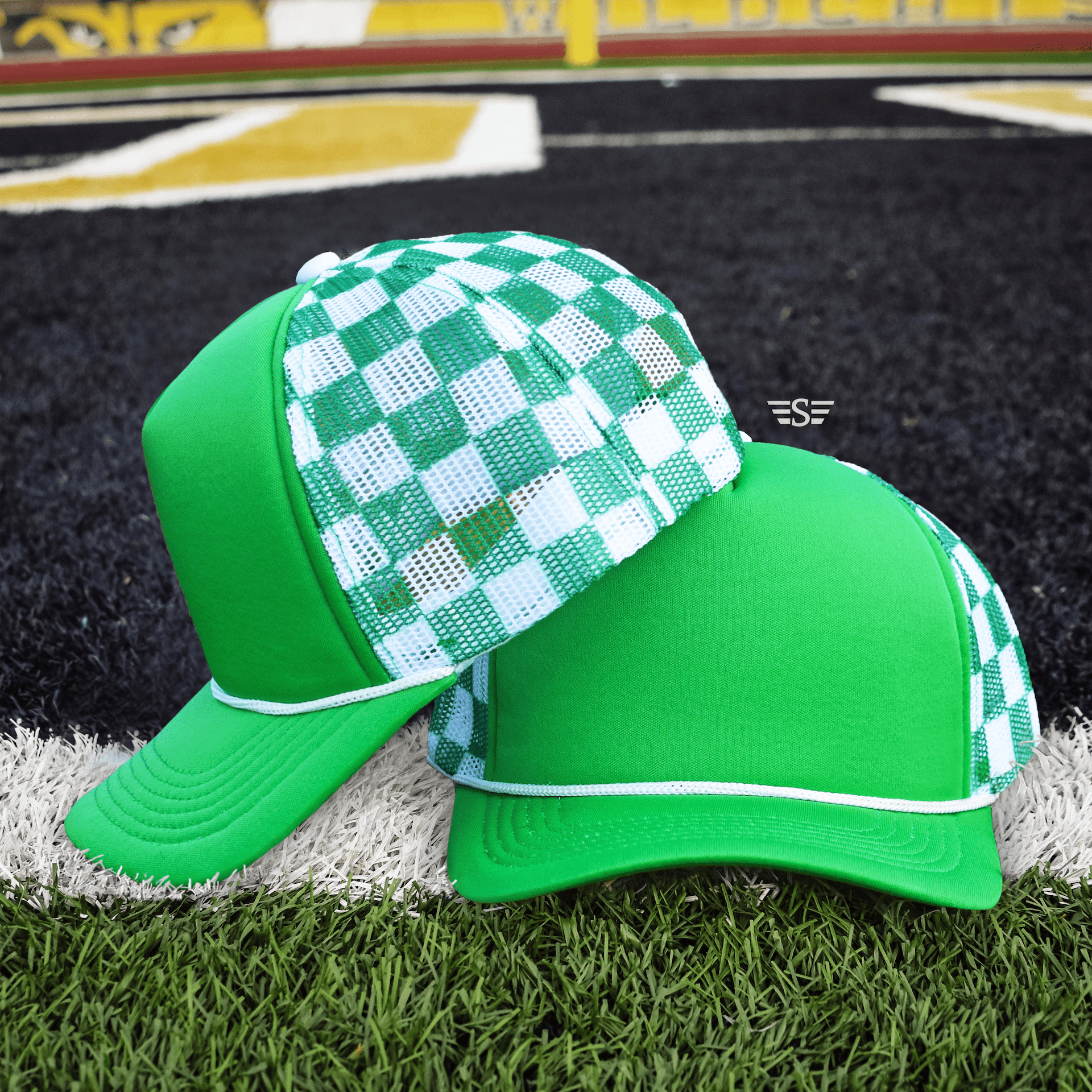 Checkered Mesh Back Baseball Trucker Hat