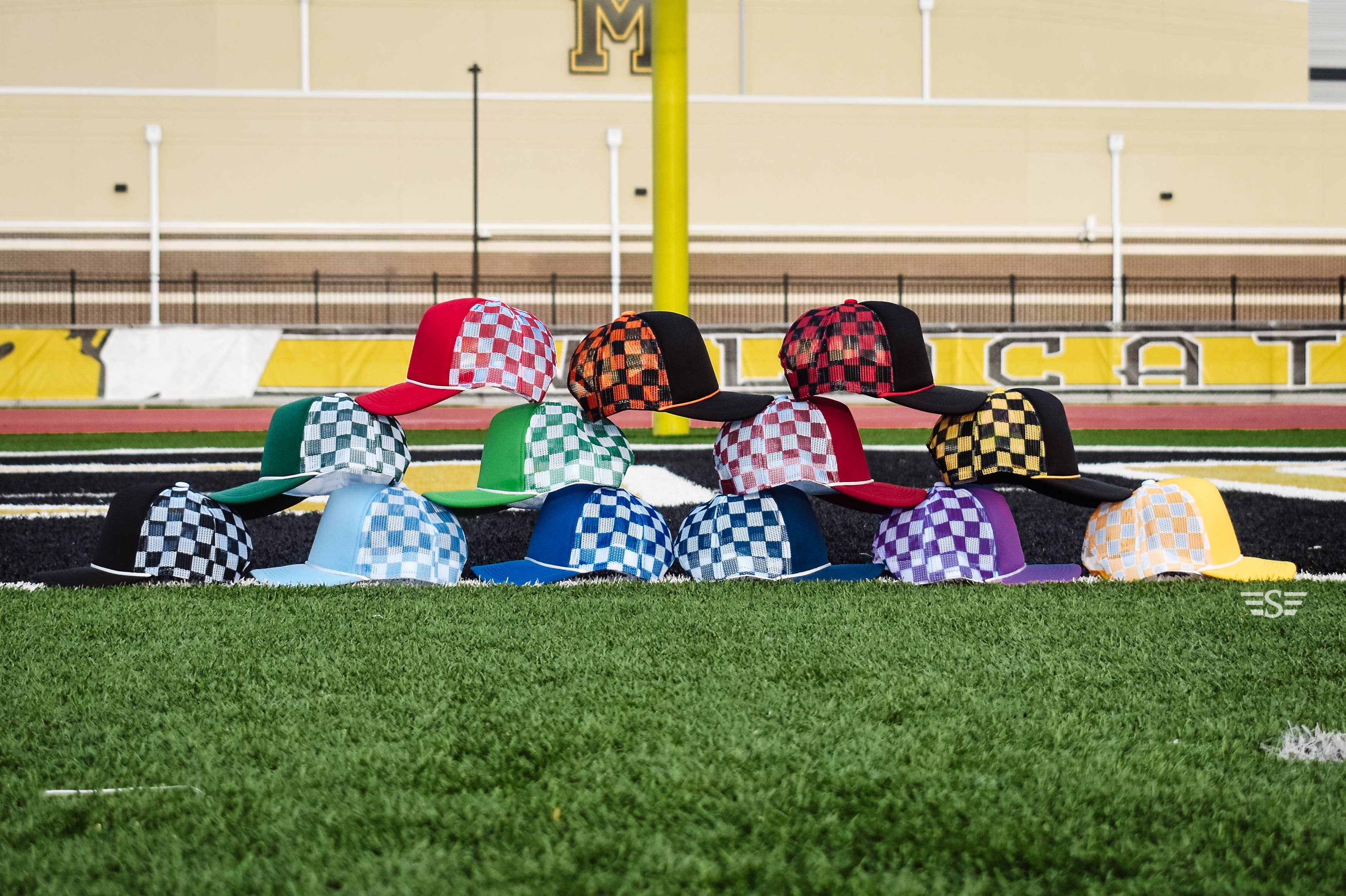 Checkered Mesh Back Baseball Trucker Hat