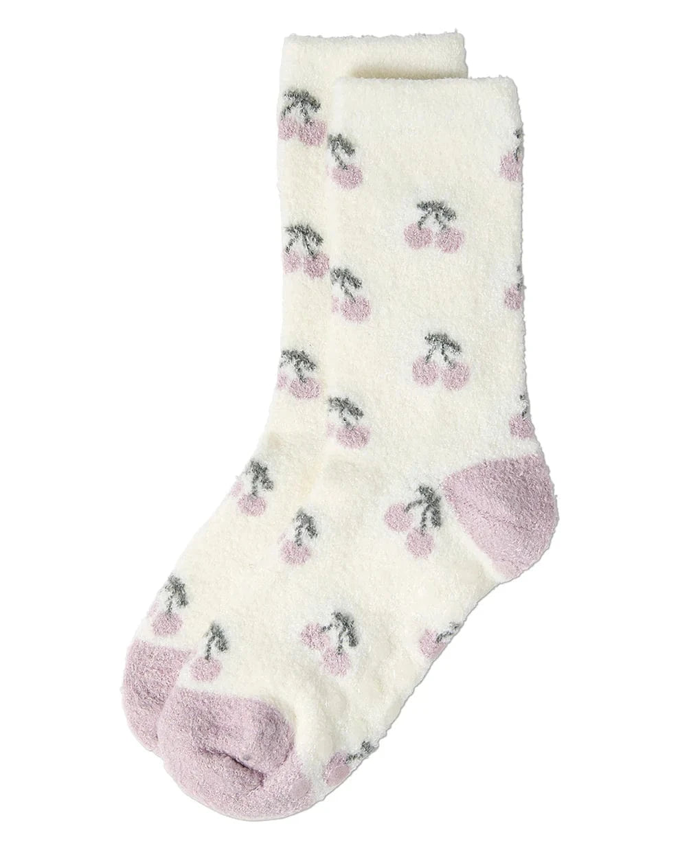 MeMoi Slipper Socks Cherries Non-Skid Lavender Infused Cozy Spa Sock