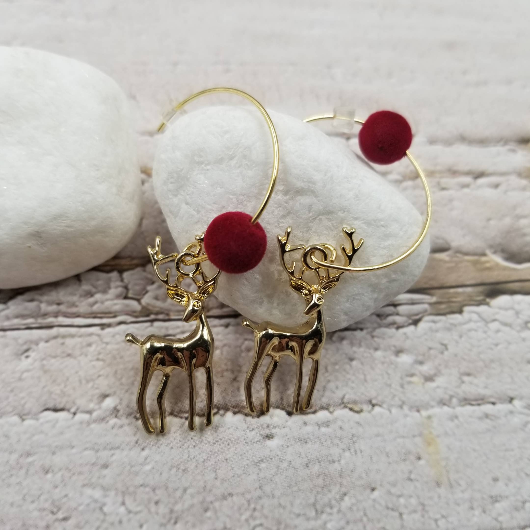 Treasure Wholesale Earrings Christmas 14K Reindeer Earrings