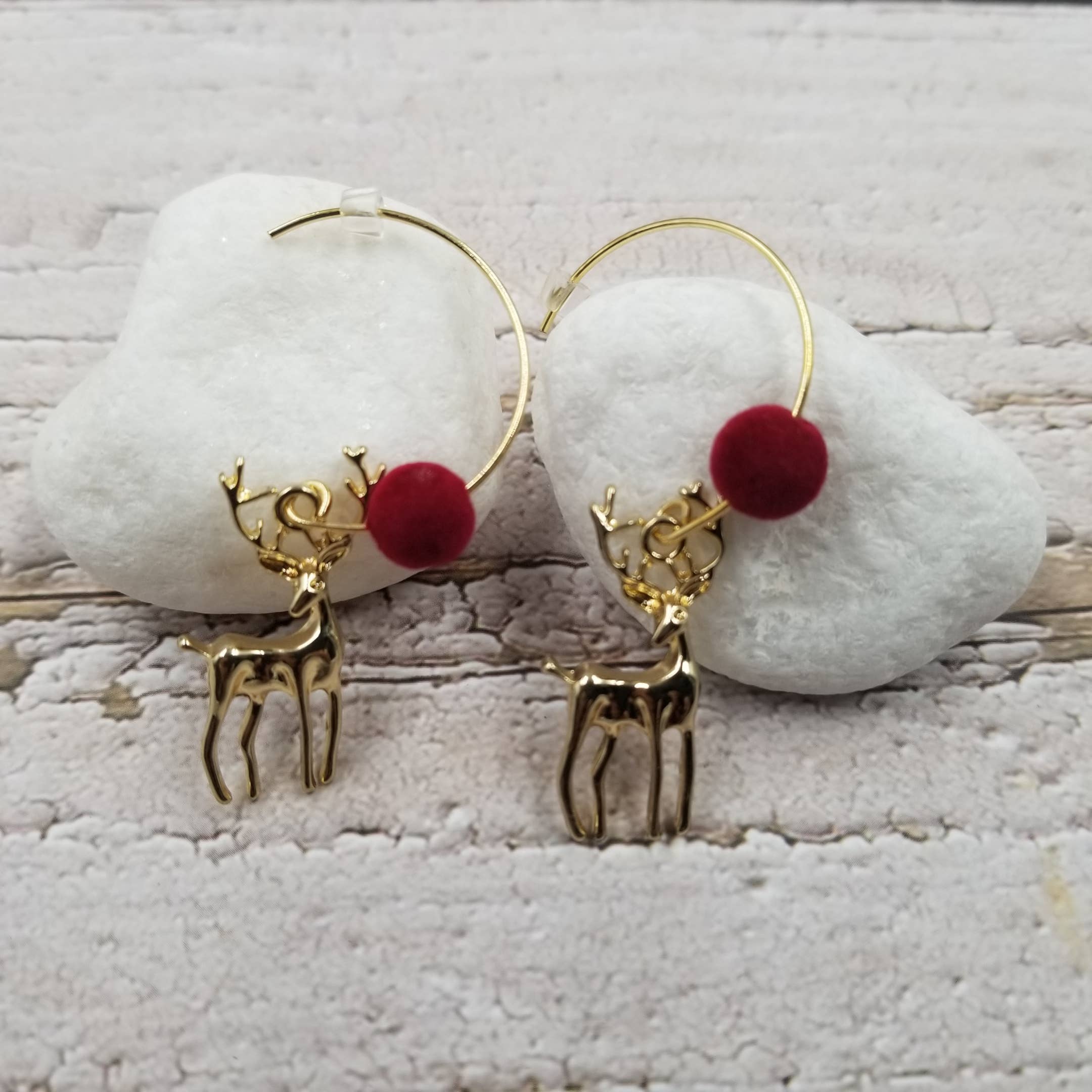 Treasure Wholesale Earrings Christmas 14K Reindeer Earrings