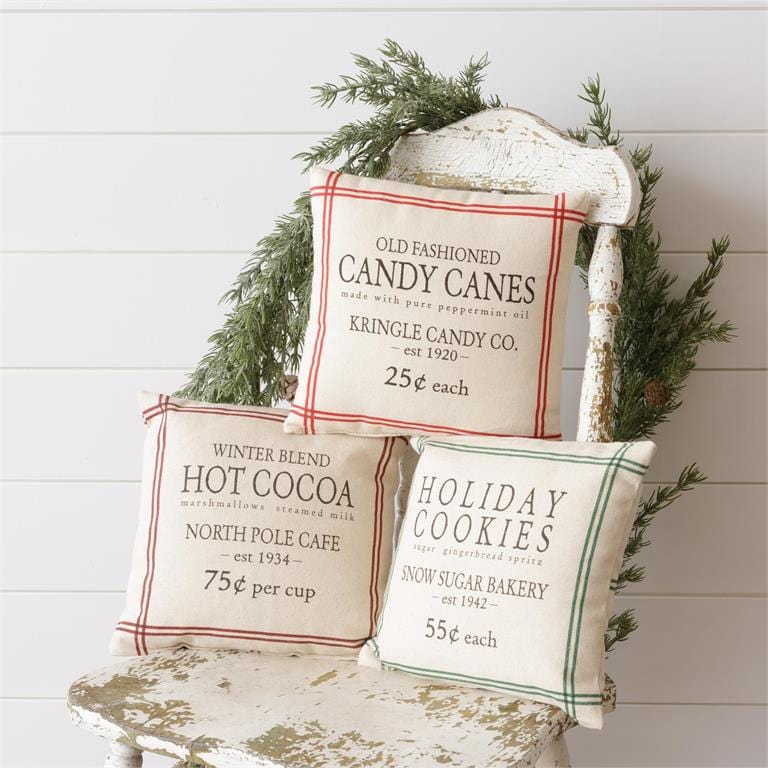 Audrey's Seasonal Decor Christmas Baking Grain Sack Pillows
