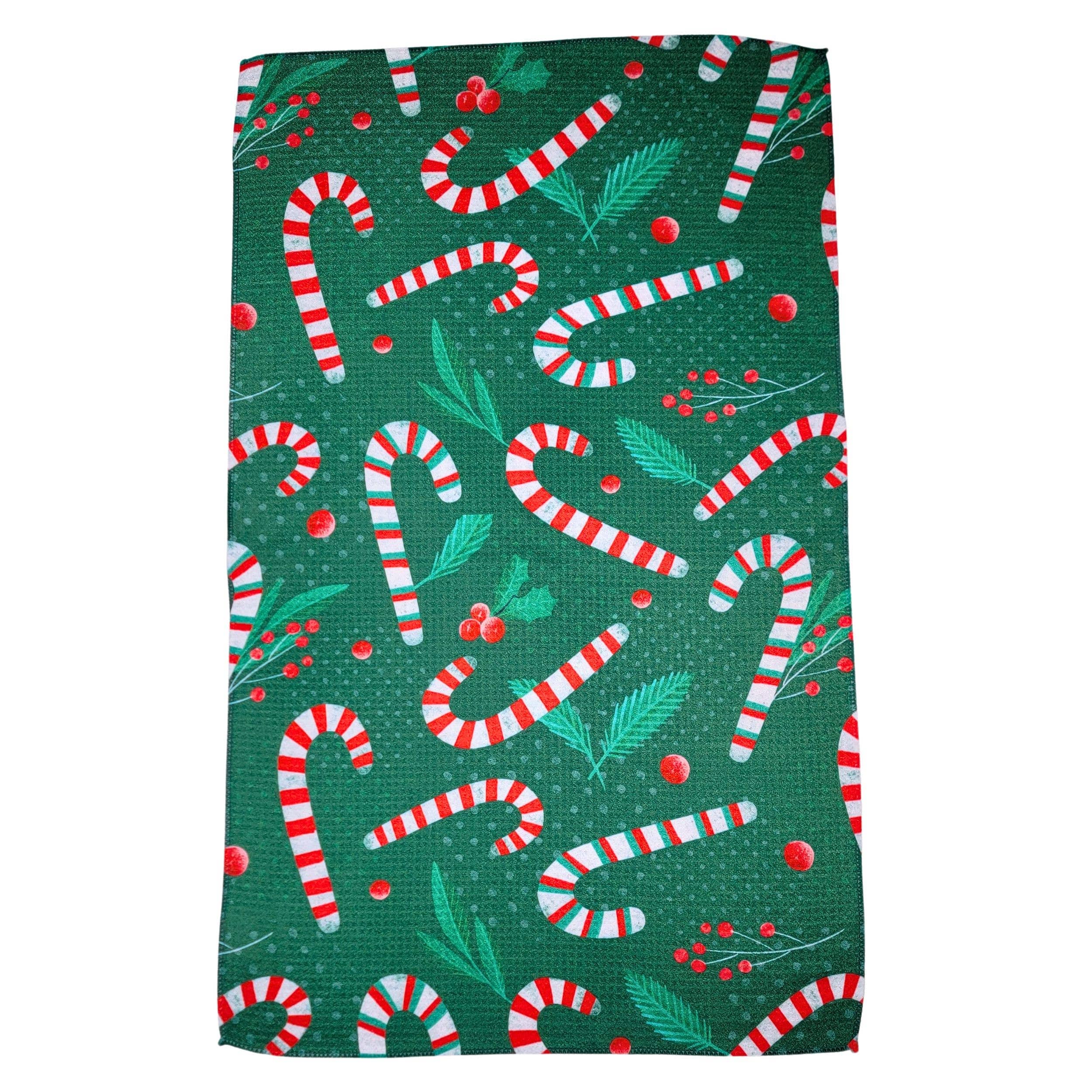 Christmas Candy Cane Kitchen Waffle Tea Towels