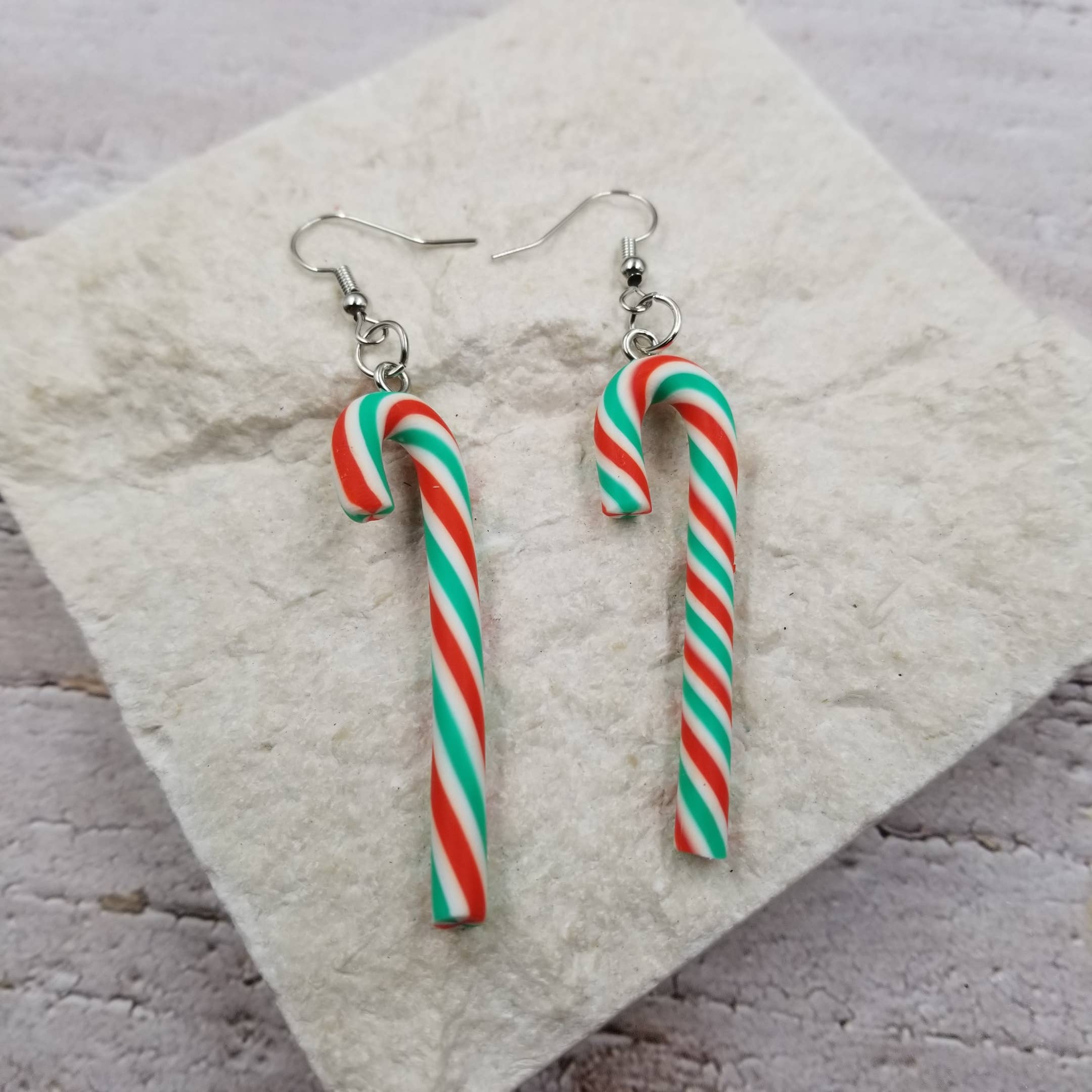 Treasure Wholesale Earrings Christmas Candy Cane Sweet Earrings