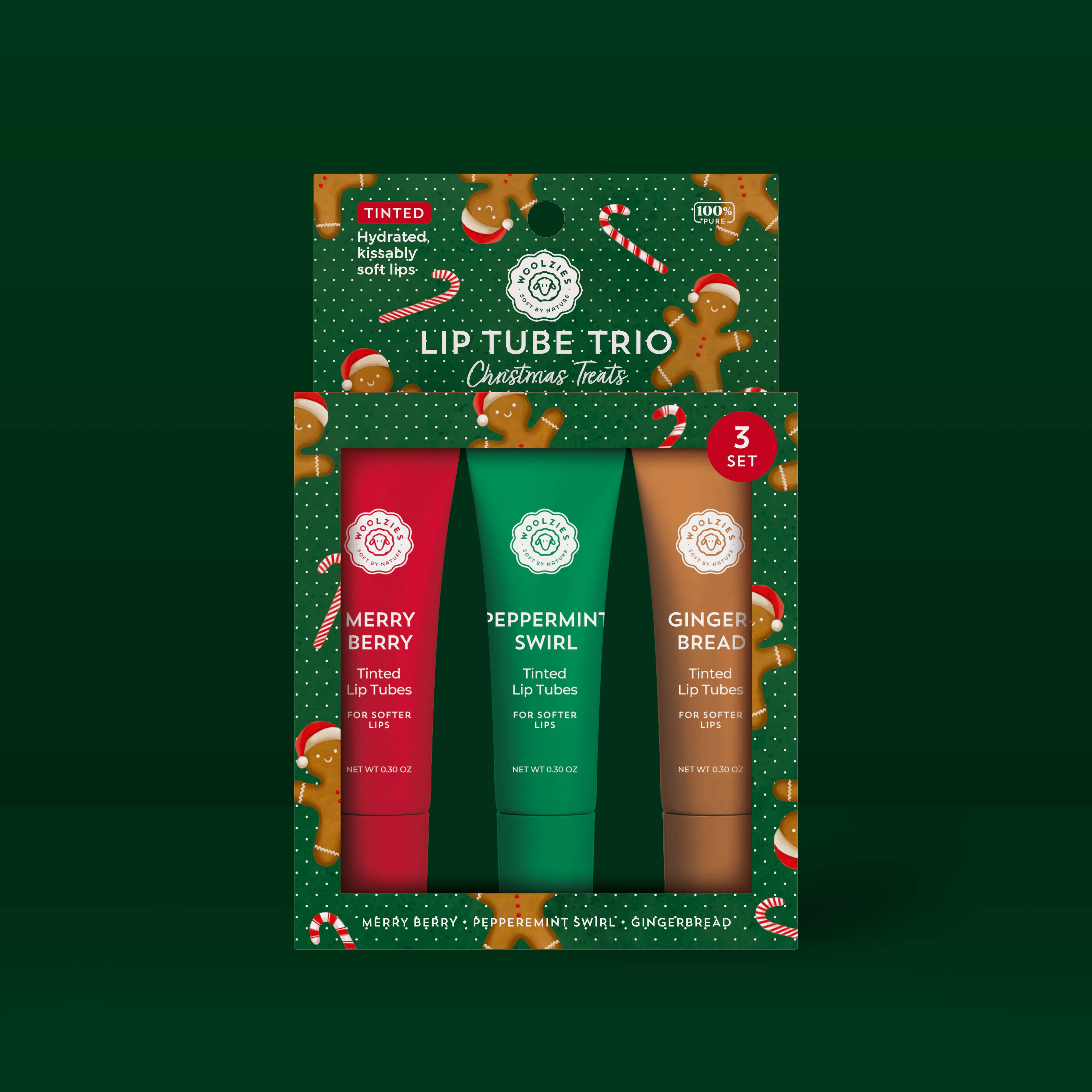 Woolzies Christmas Treats Glowy Lip Balm  Trio