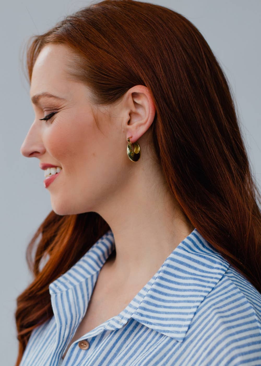 Panache Apparel Co. Chunky Gold Textured Hoops