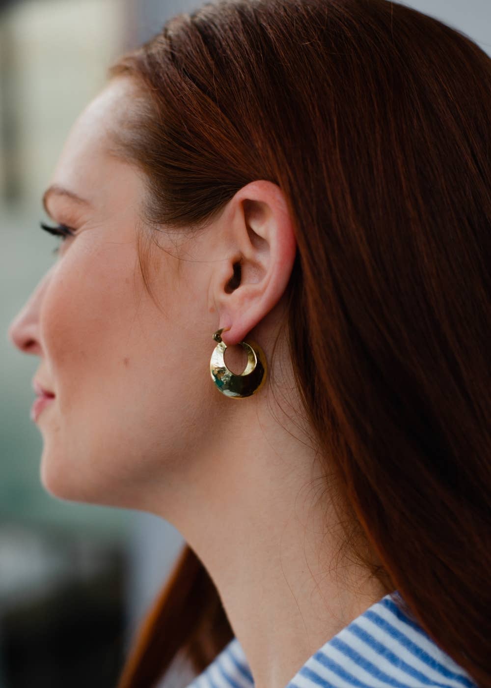 Chunky Gold Textured Hoops