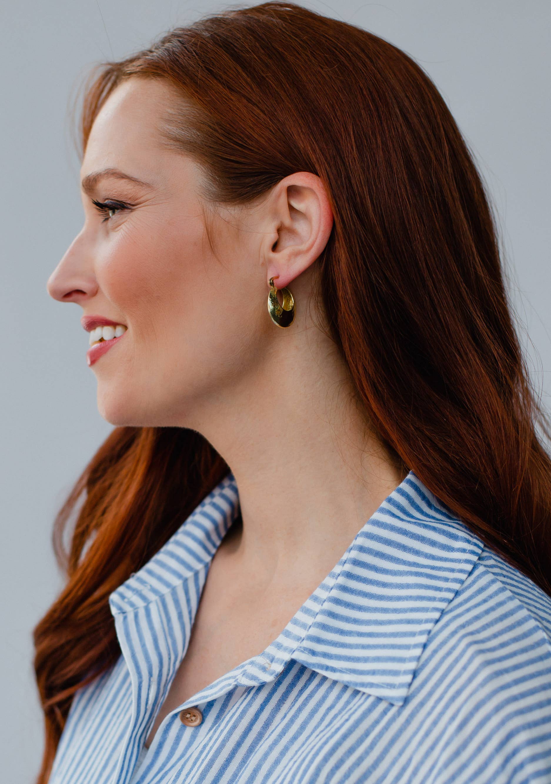 Chunky Gold Textured Hoops
