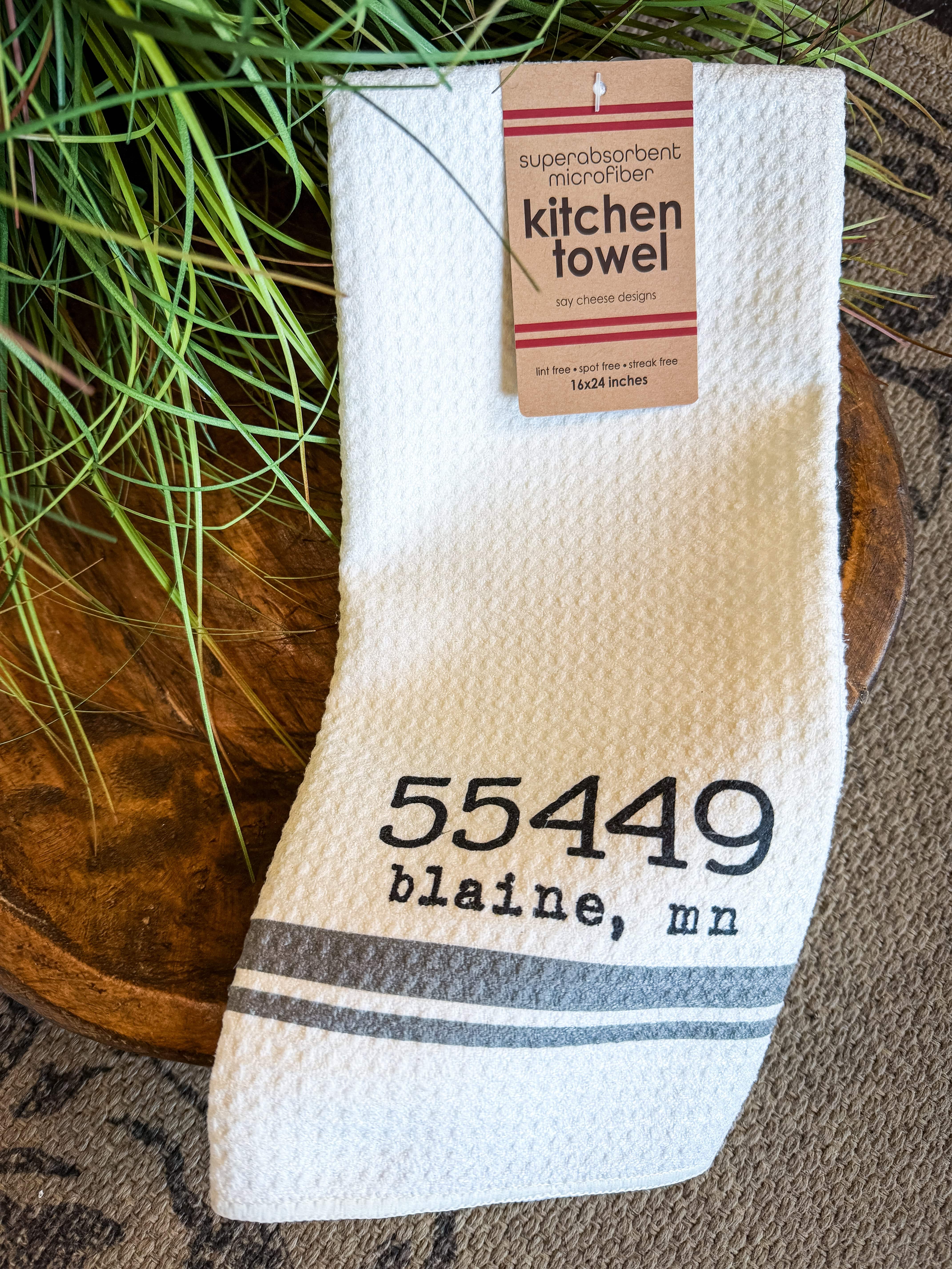 Say Cheese Designs Kitchen Dishtowel Forest Lake City Zip Code Kitchen Towel