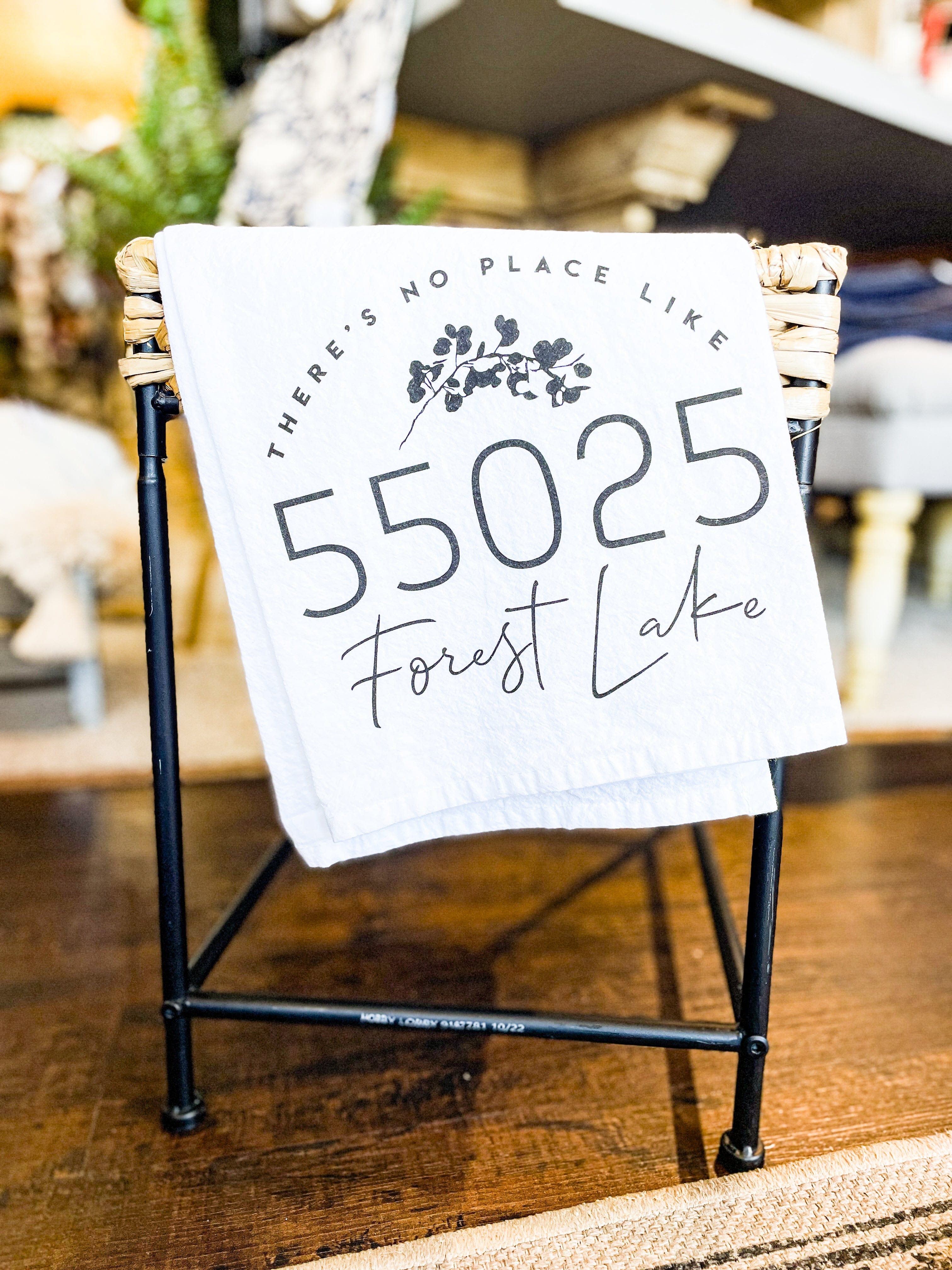 City & Zip Code Tea Towel