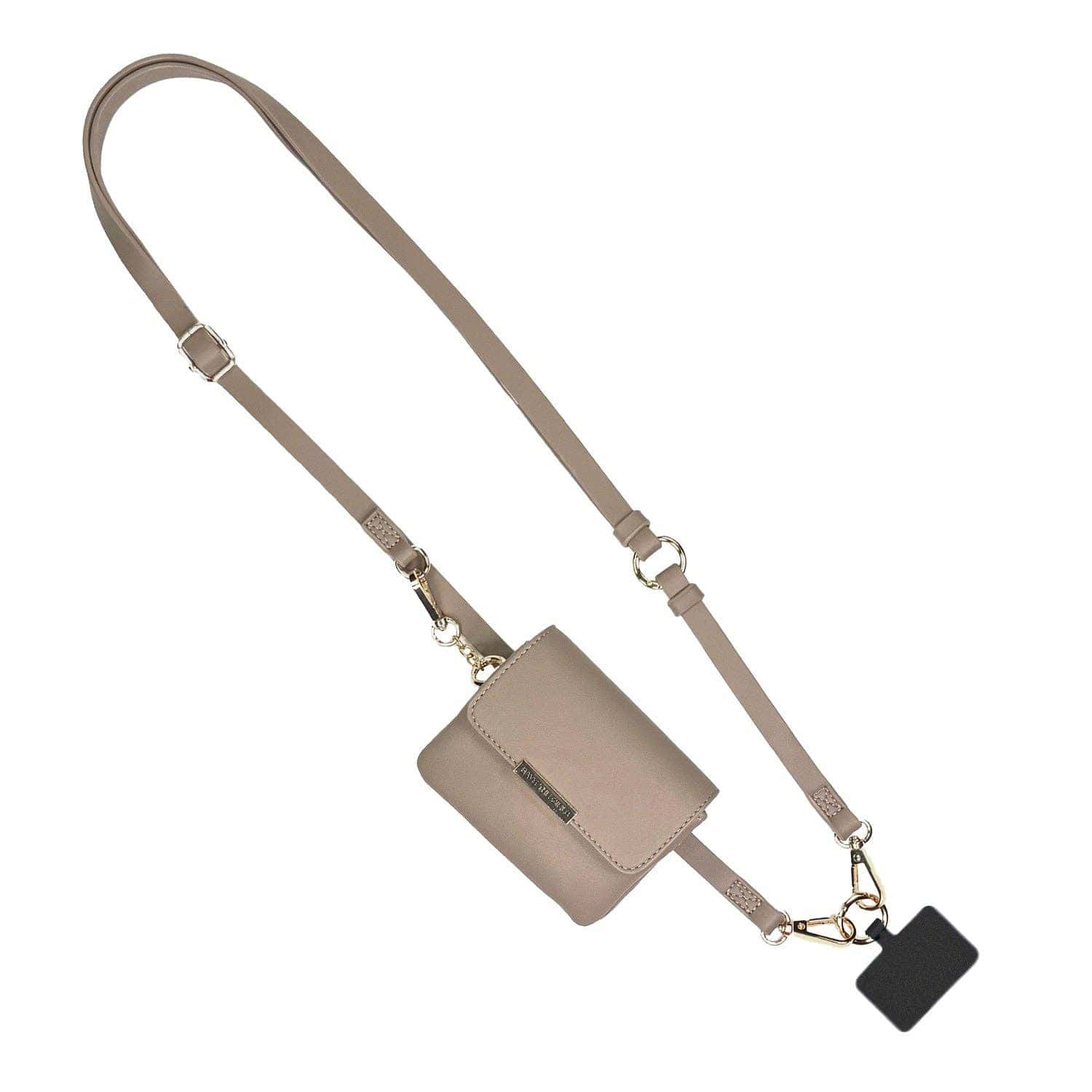 Save The Girls Taupe Clip & Go Crossbody Unique RFID Wallet Pouch