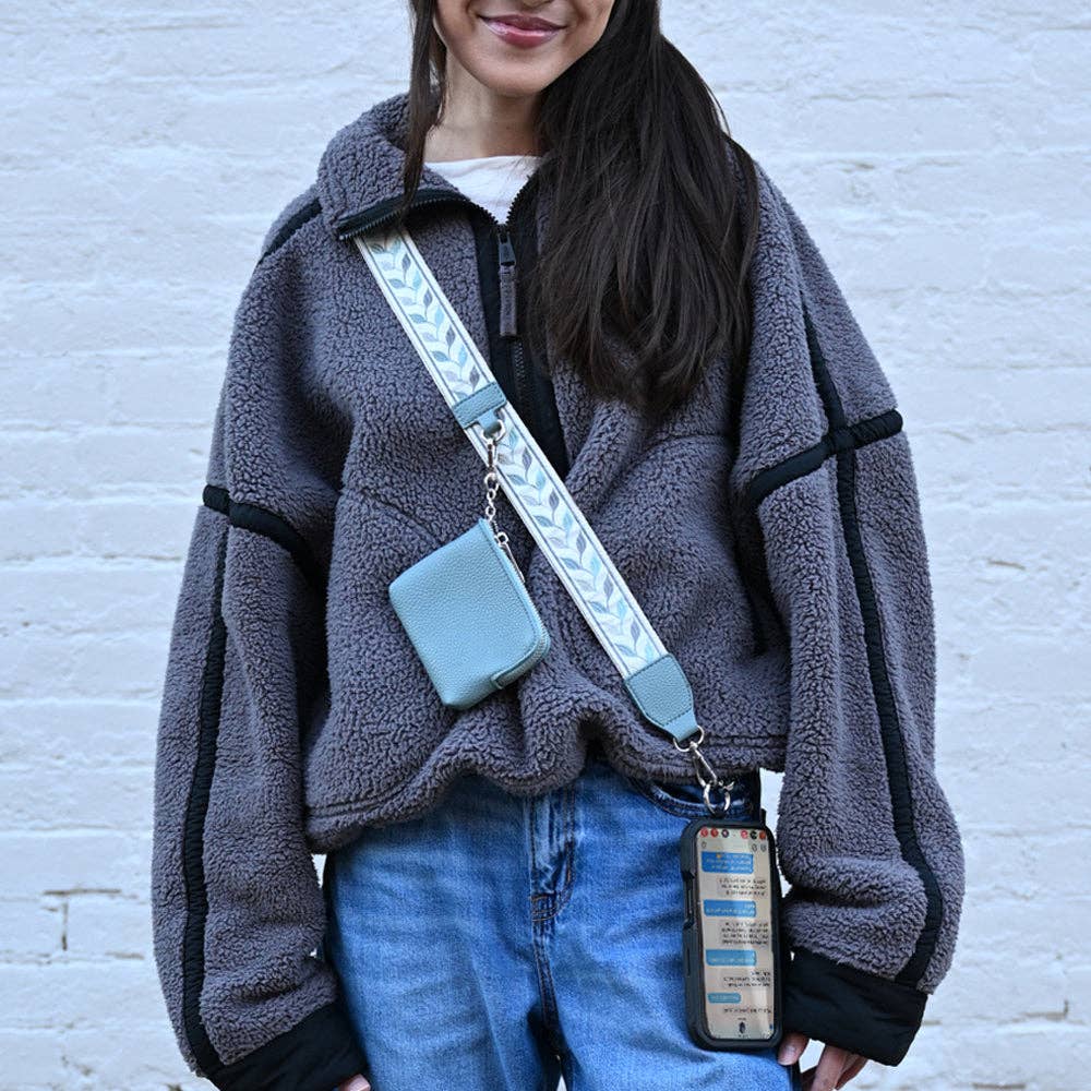 Clip & Go Leaf Pattern Strap w/RFID Pouch
