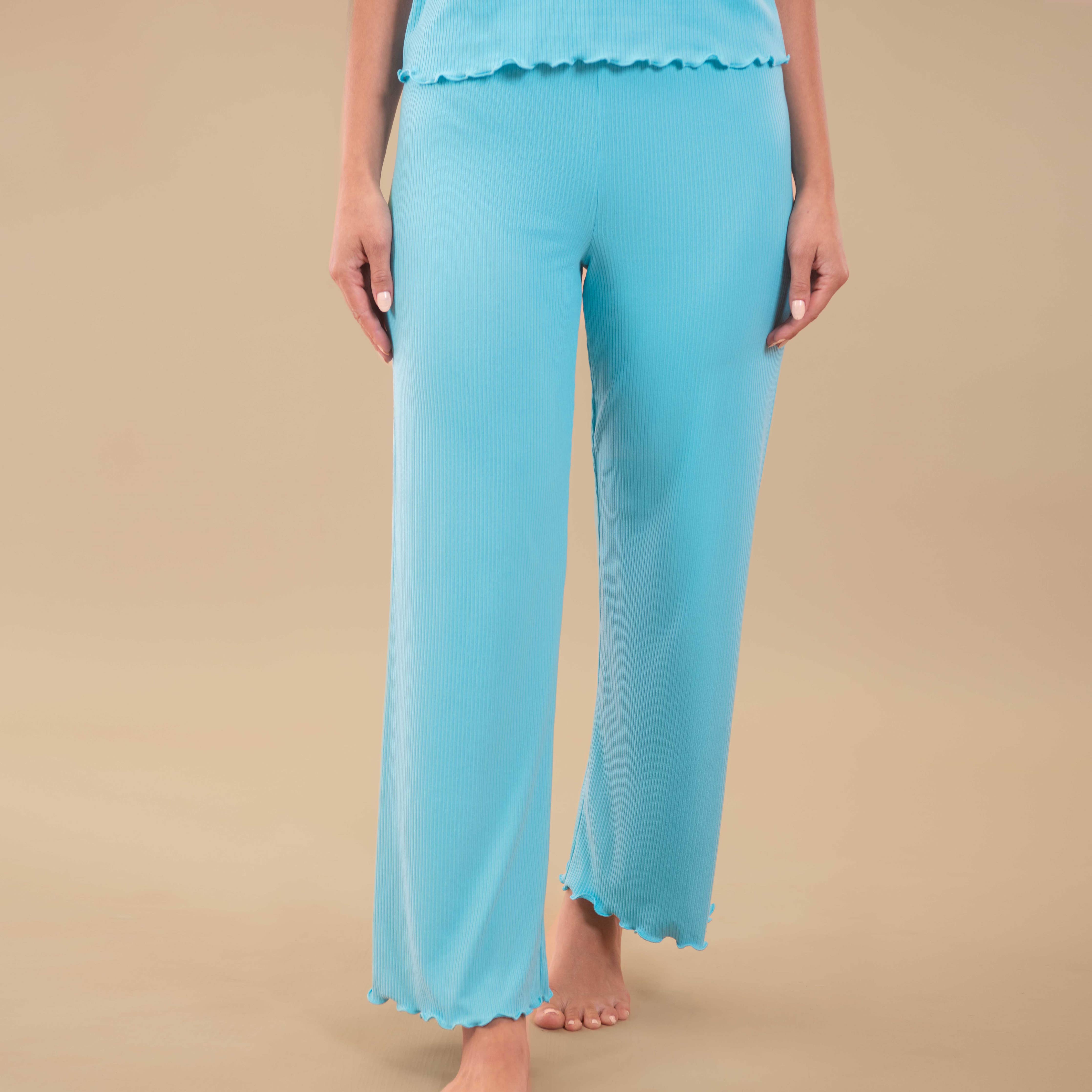 Amanda Blu Lounge Pants Coastal Blu Bliss Pajama Rib-Knit PJ Pants