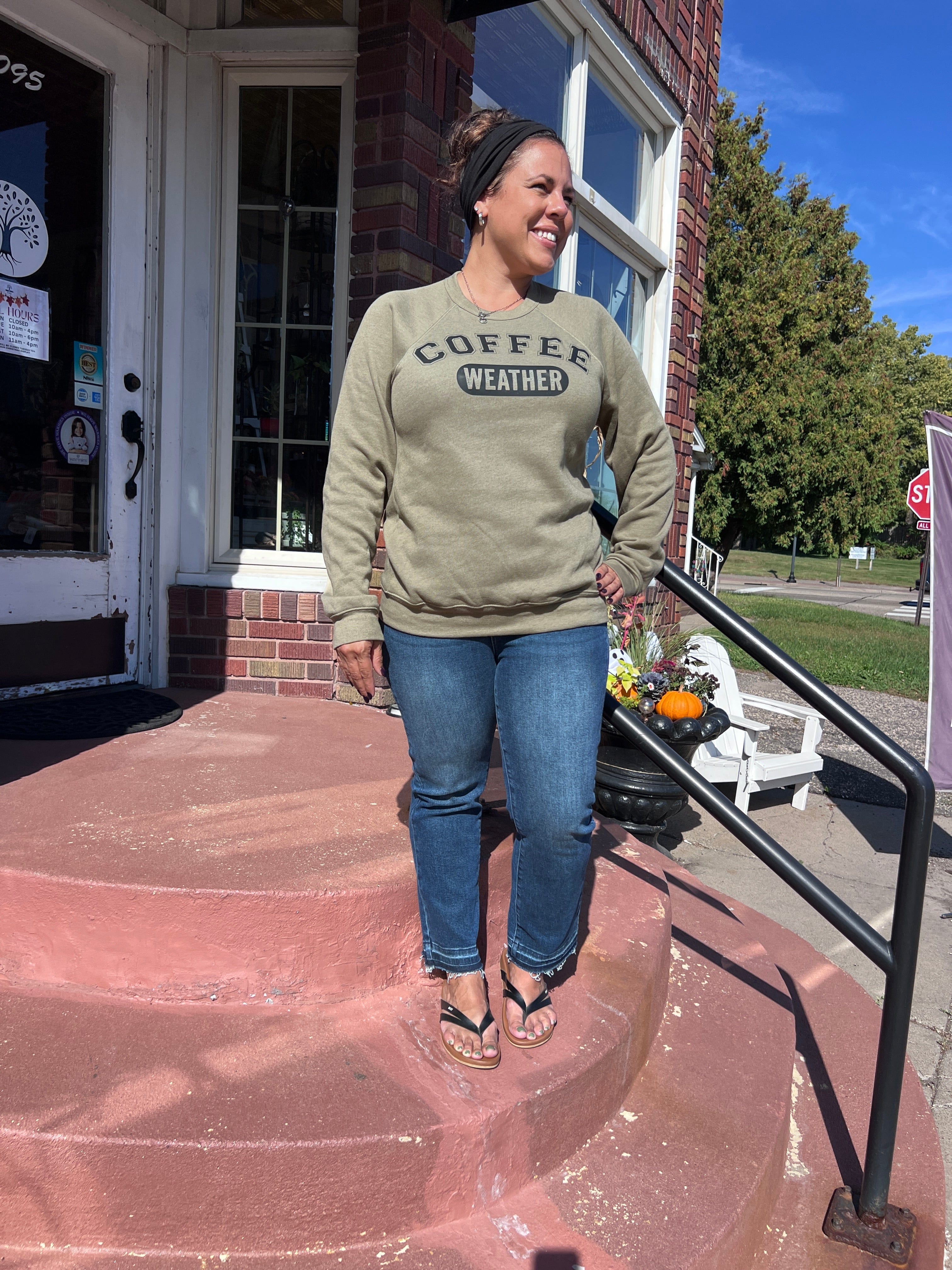 Humble Roots Boutique Sweatshirt Coffee Weather Crewneck Sweatshirt