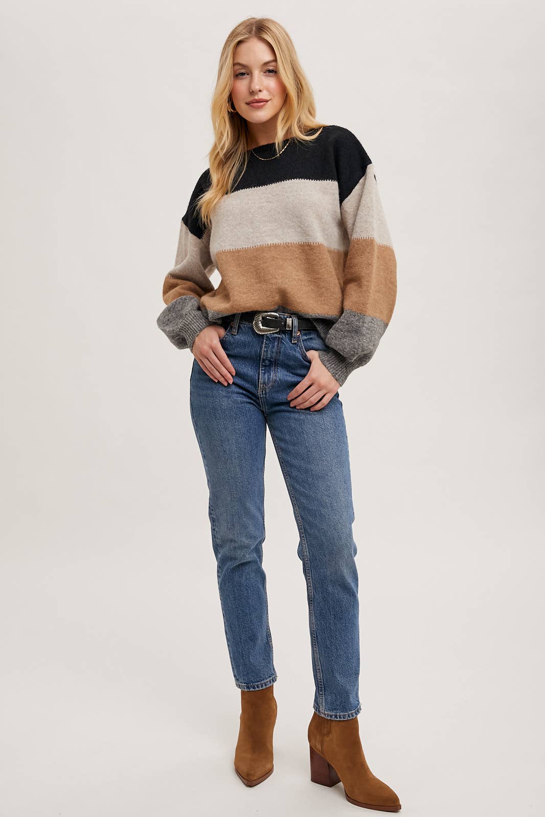 Color Block Knit Sweater