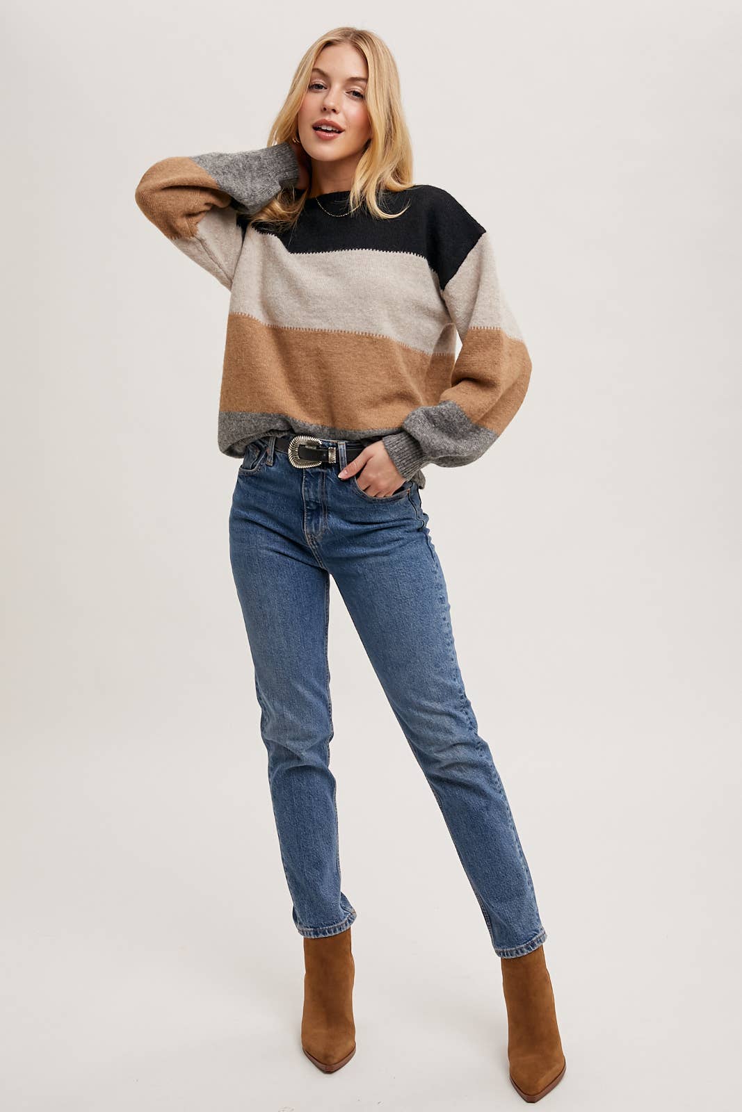 Color Block Knit Sweater