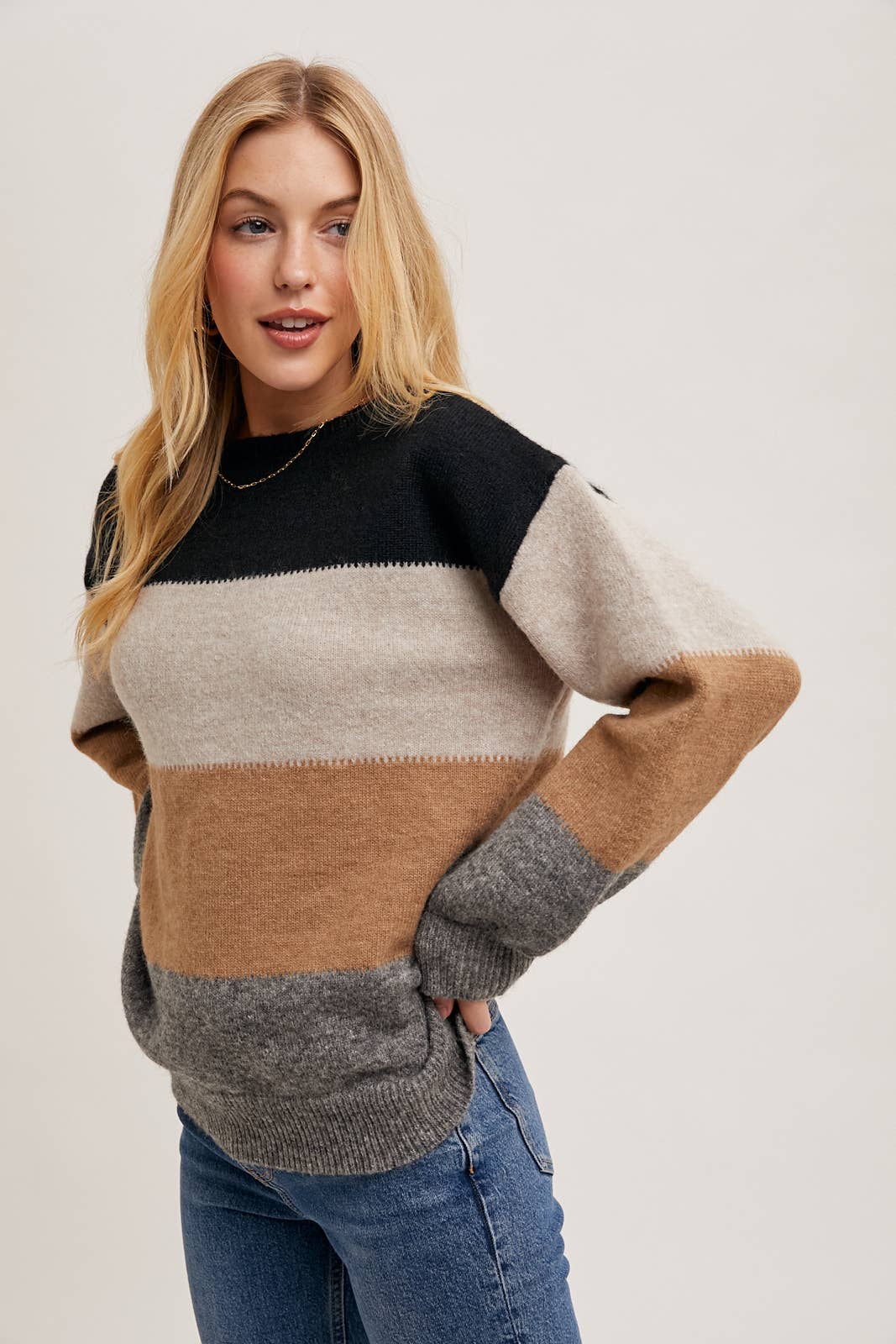 Color Block Knit Sweater