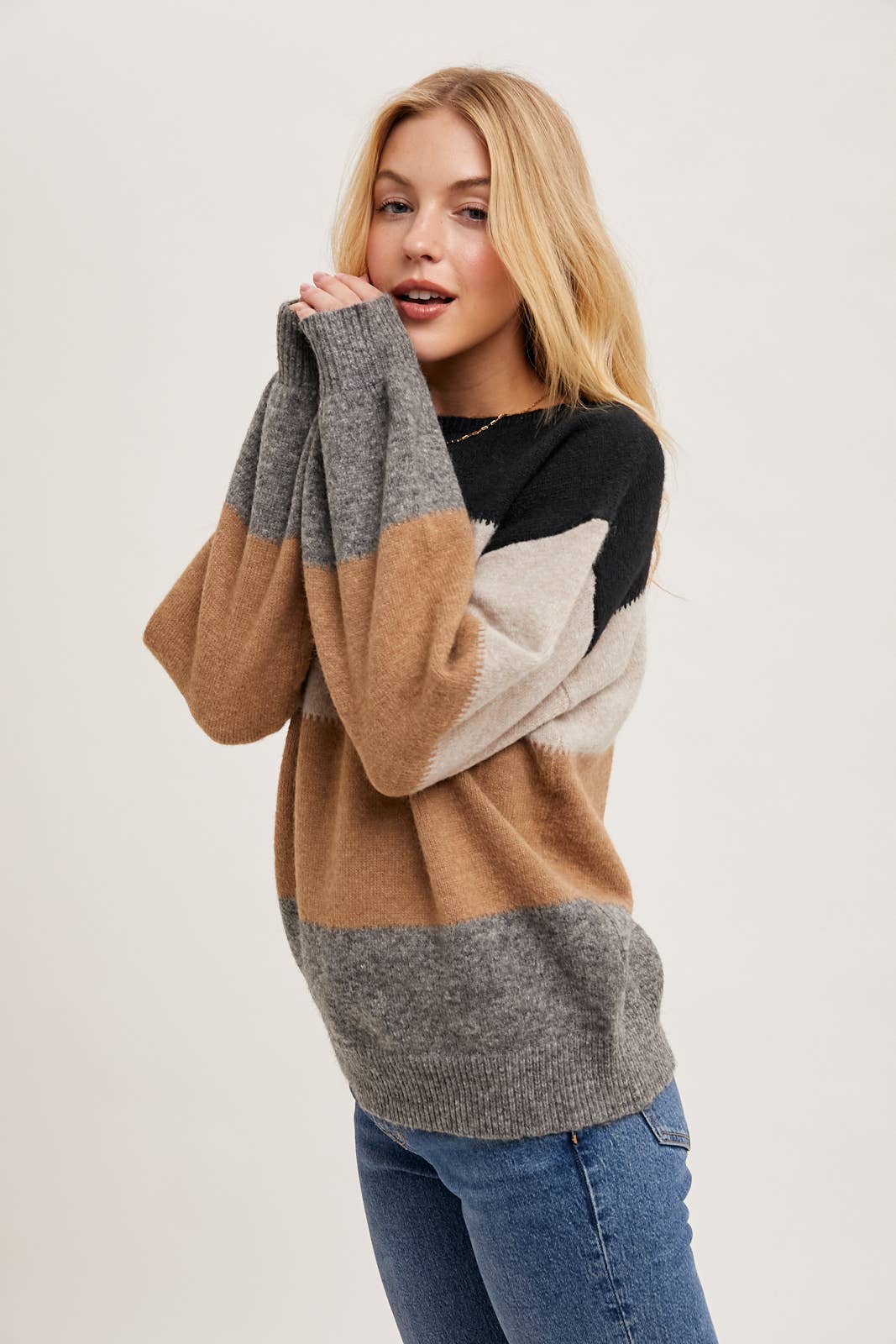 Color Block Knit Sweater