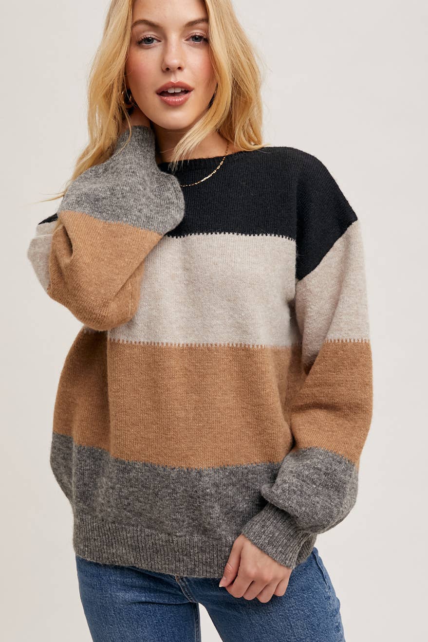 Color Block Knit Sweater