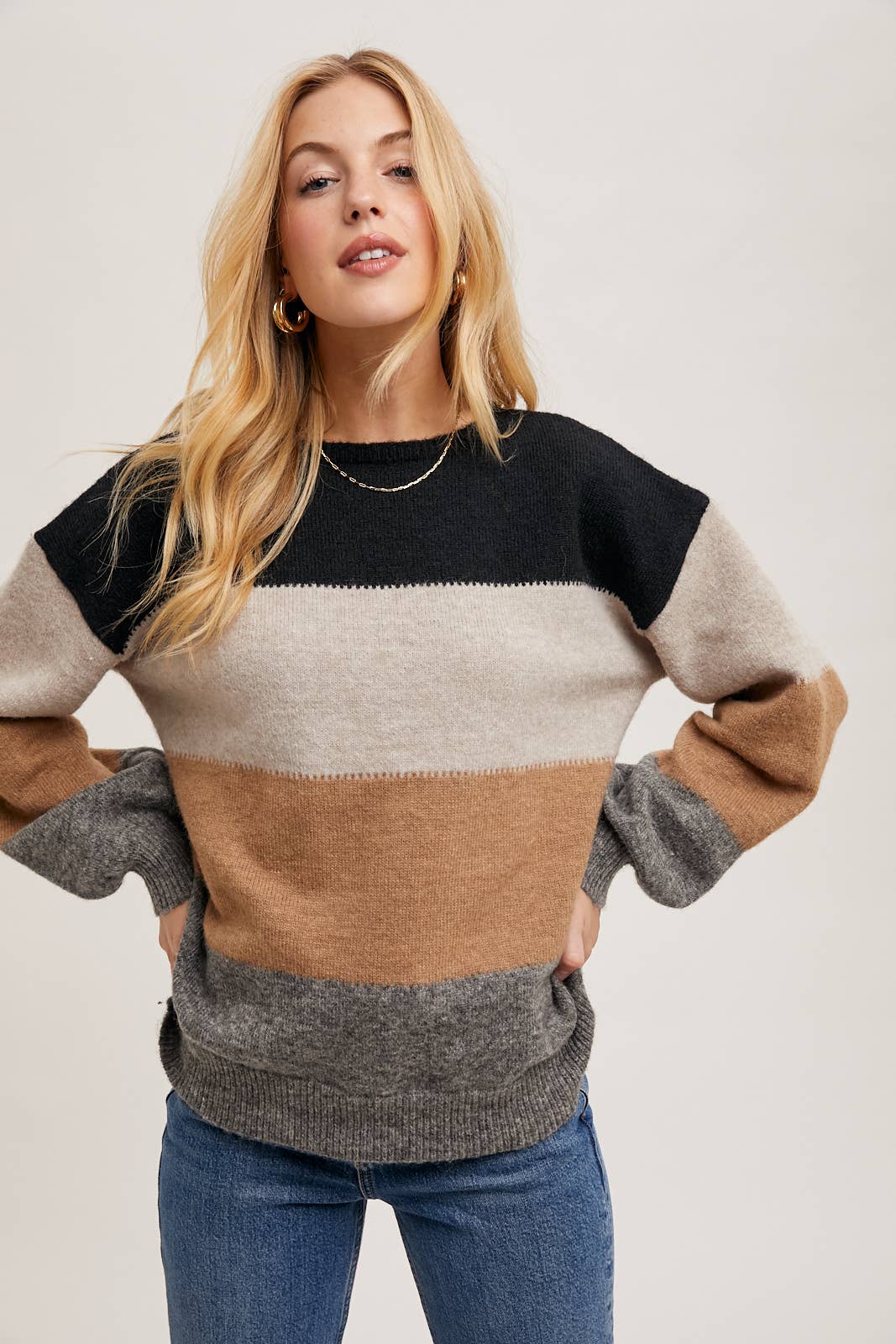 Color Block Knit Sweater