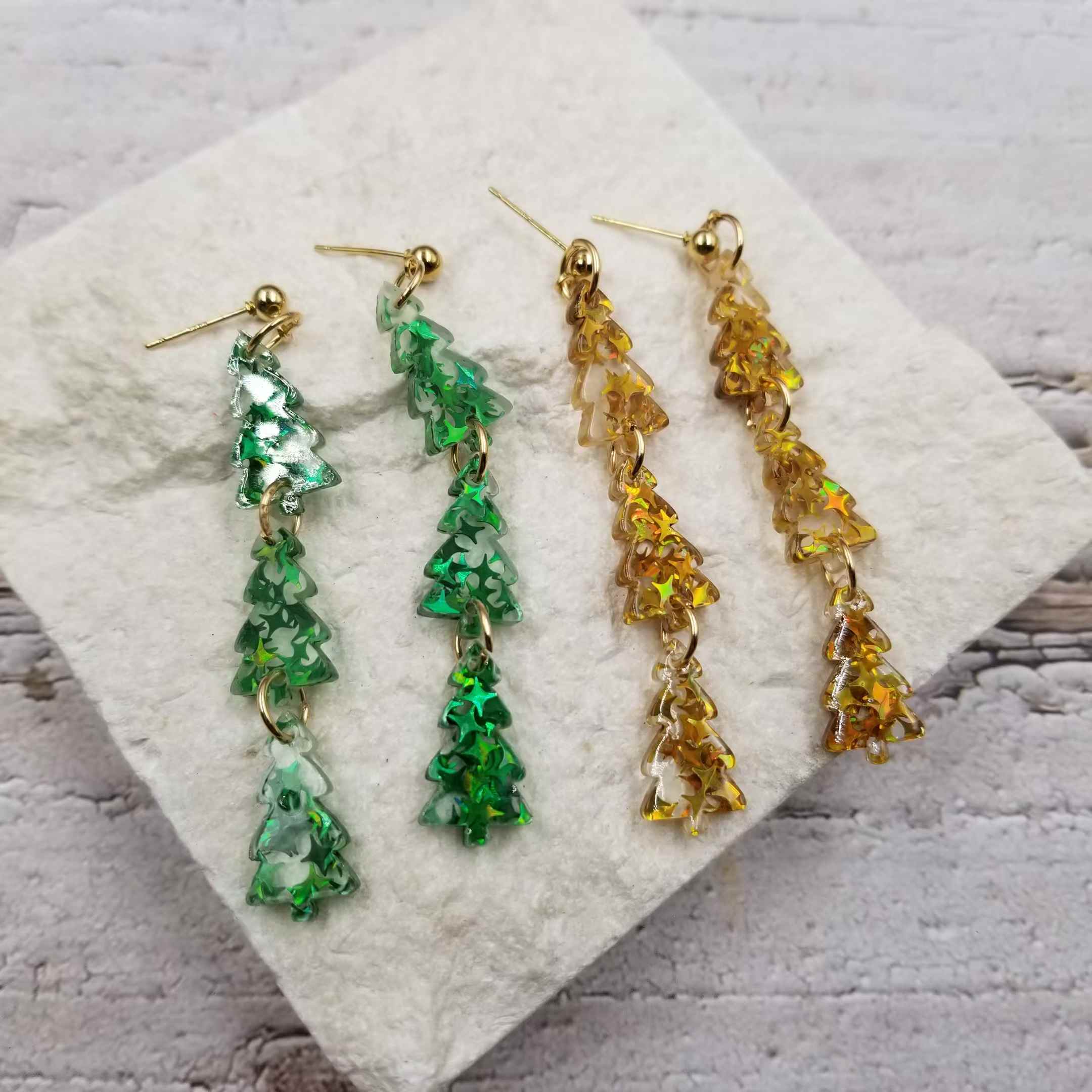 Connecting Little Tree Christmas Earrings