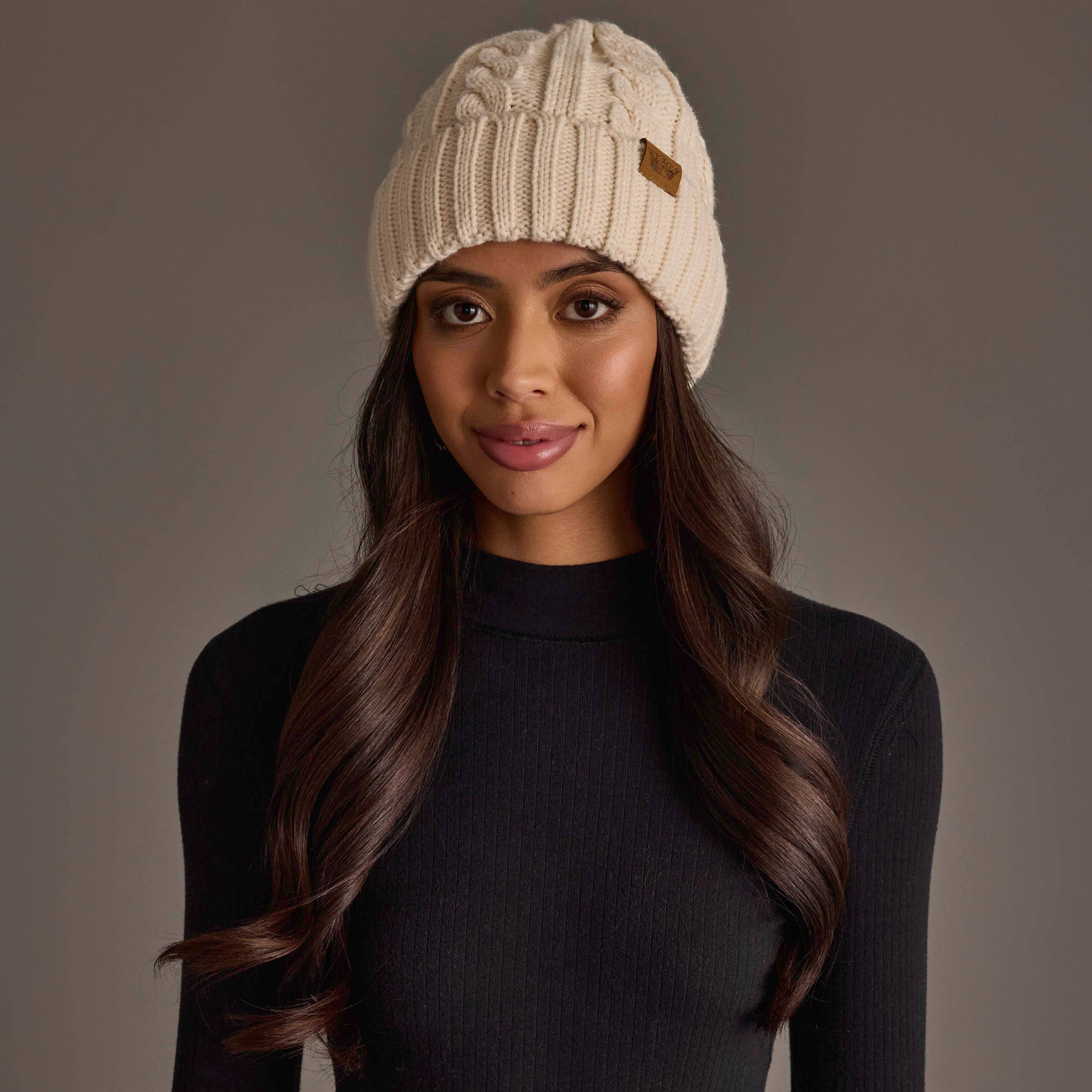 Panache Apparel Co. Beanie Cream Cable Knit Design Beanie