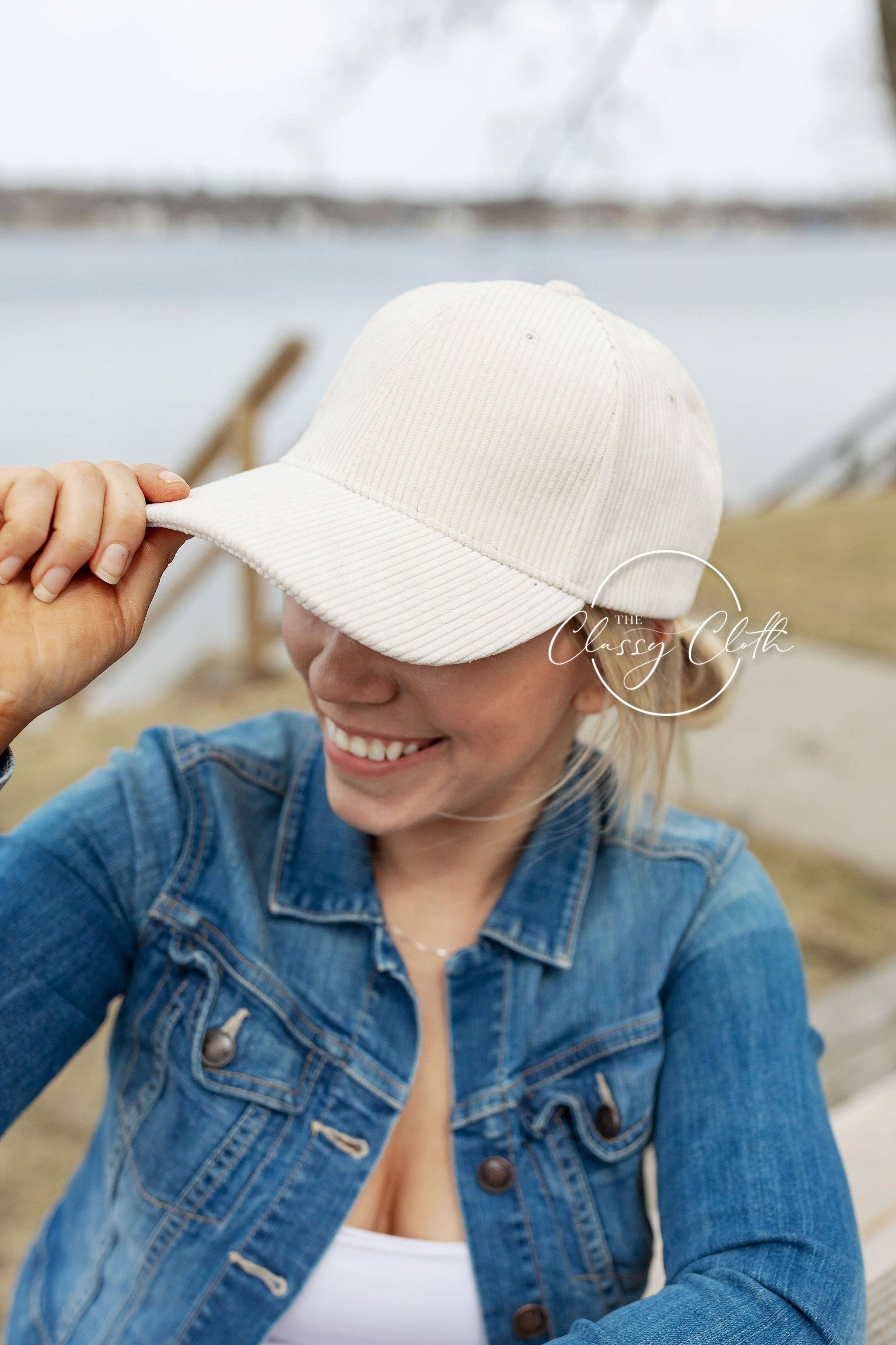 Cream Corduroy Baseball Hat