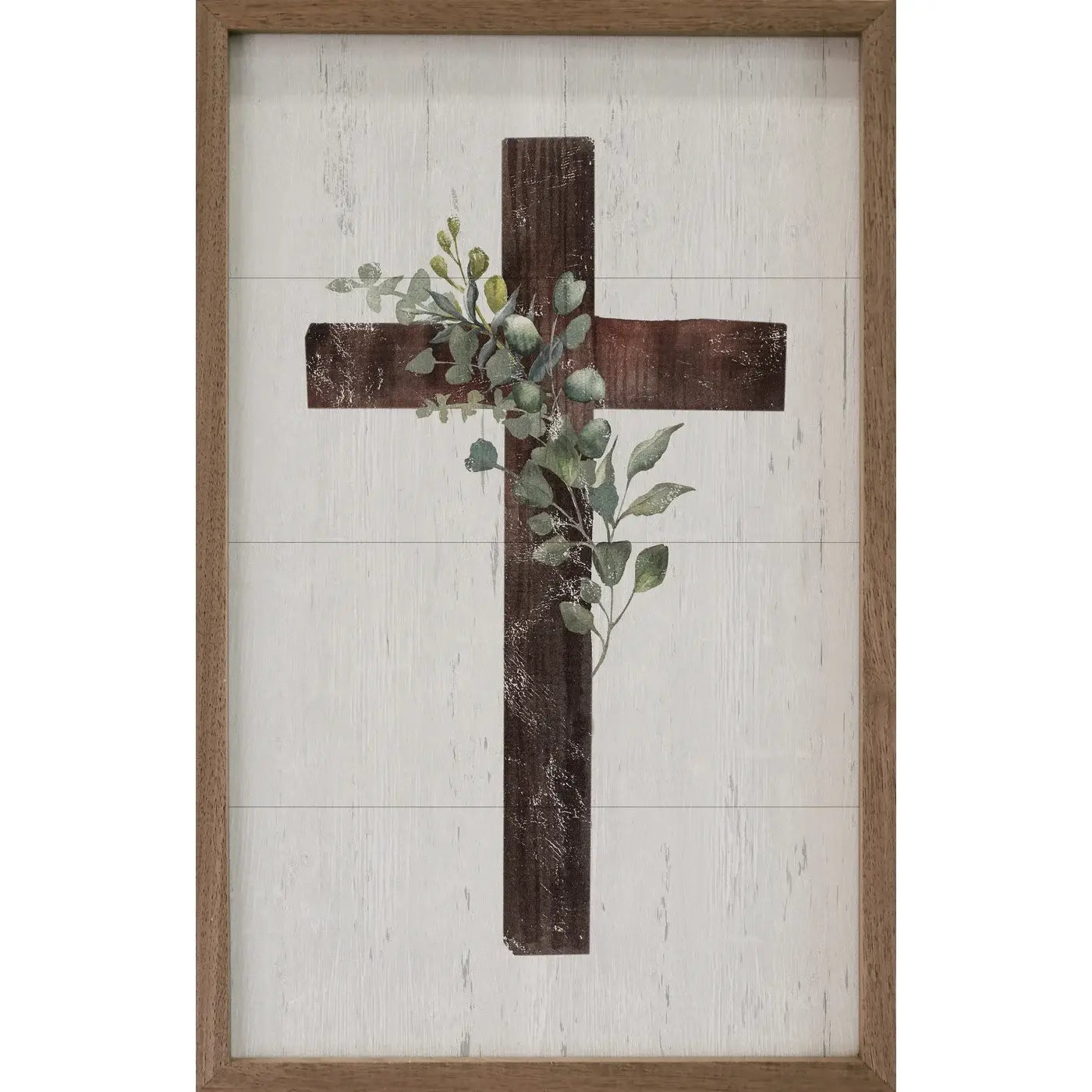 Kendrick Home sign Cross With Greenery Sign
