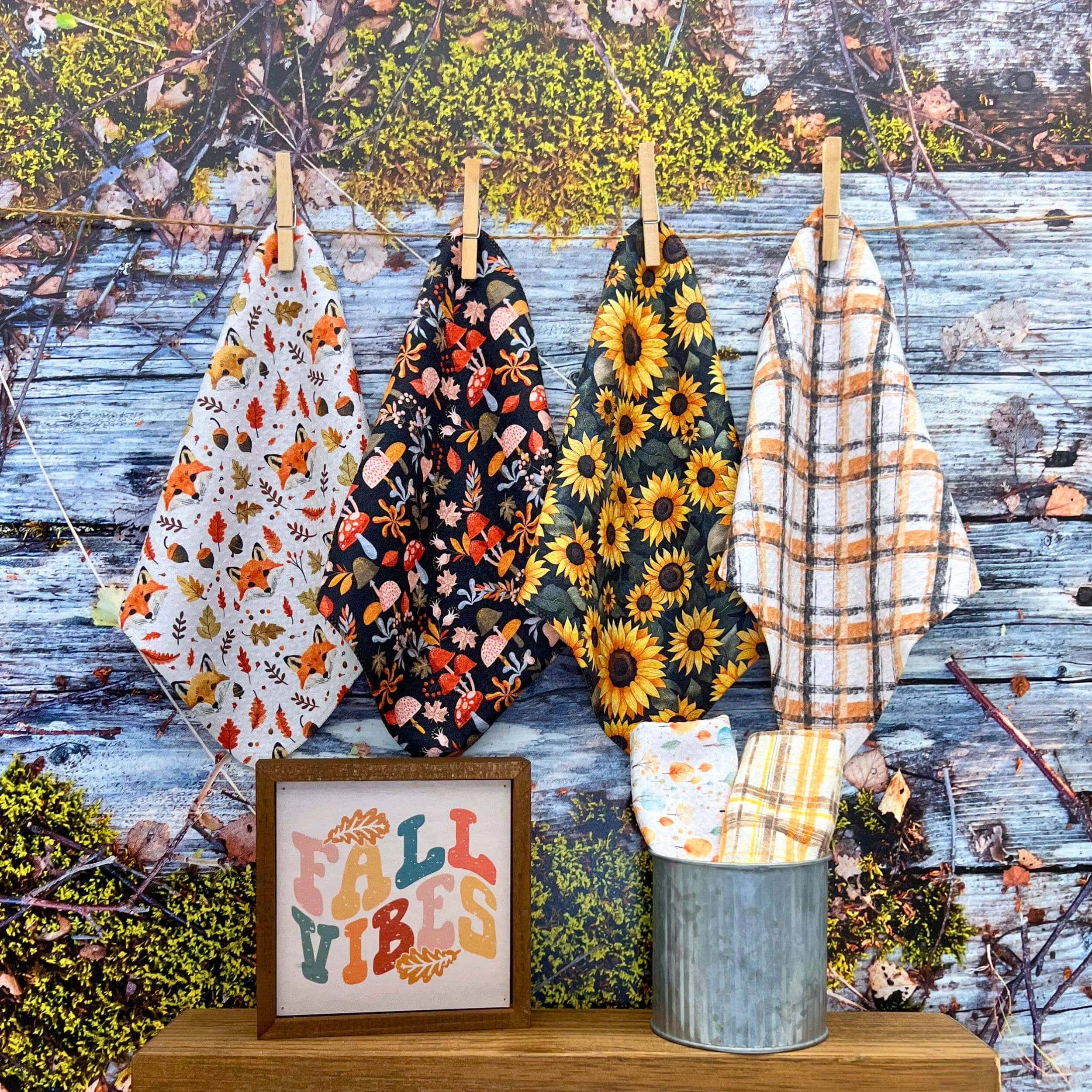 Fall Flannel Waffle Dishcloth - Fall Decor