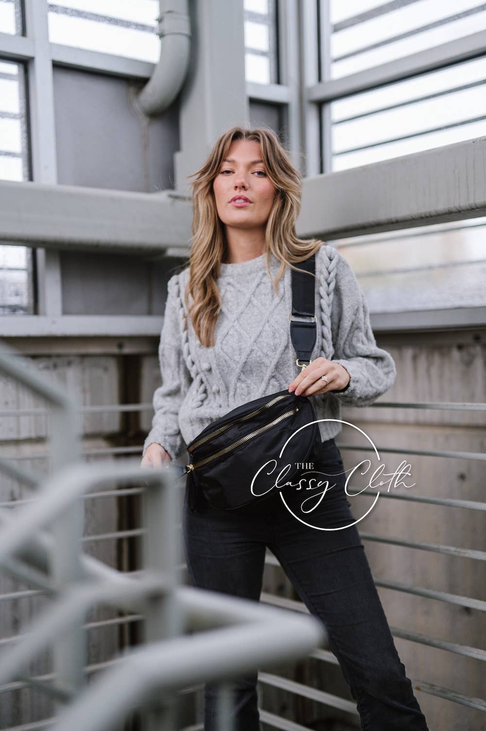 Black Farah Fanny Pack Shoulder Sling Bag