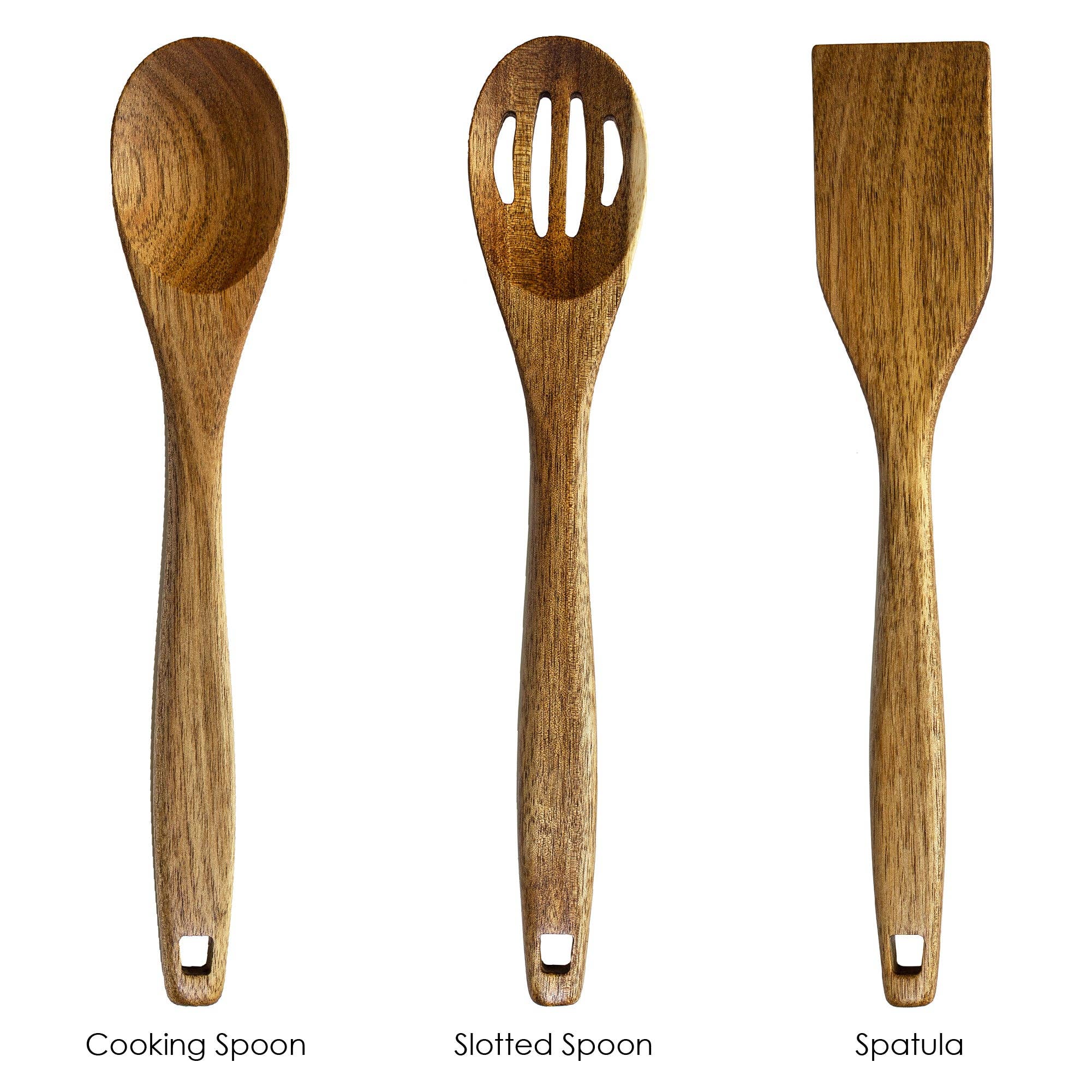 TB Home® 3-Piece Acacia Wood Cooking Utensil Set
